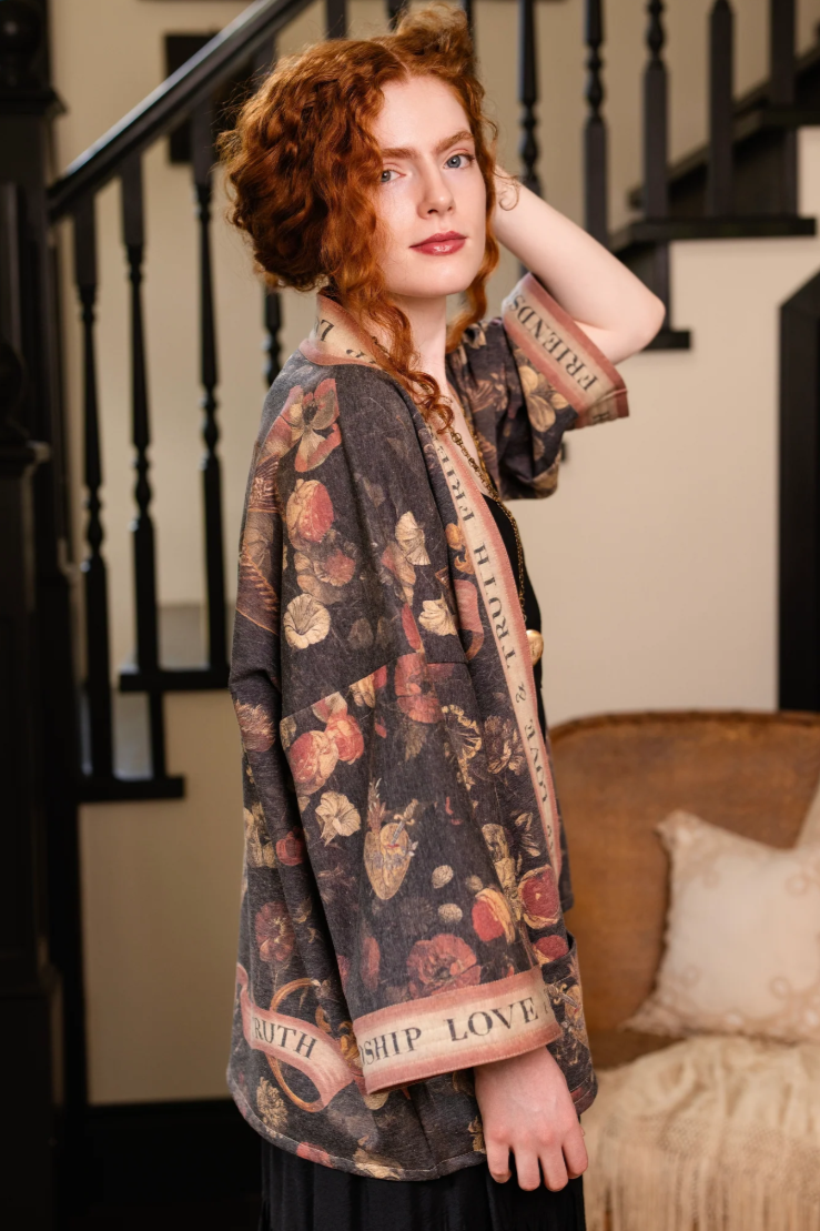 •HEART OF GOLD• fleece lined cottage cardigan