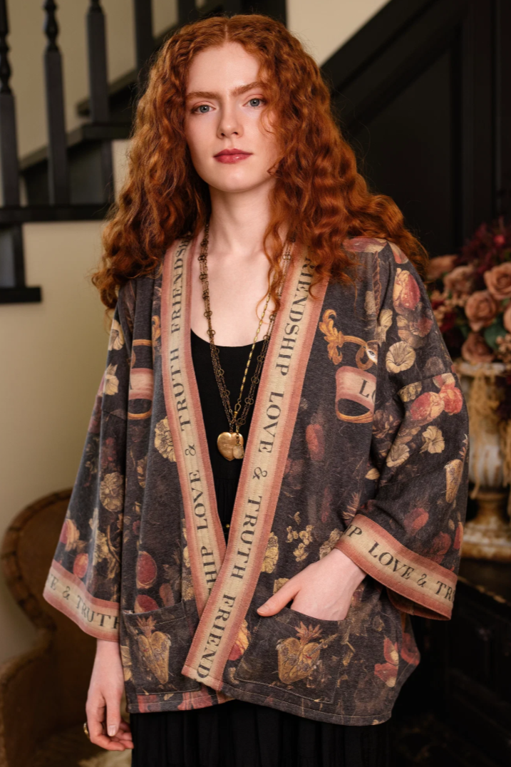 •HEART OF GOLD• fleece lined cottage cardigan