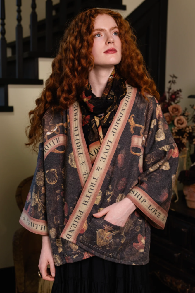 •HEART OF GOLD• fleece lined cottage cardigan