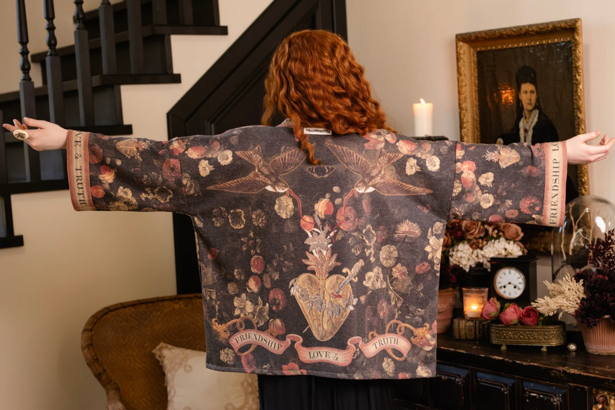 •HEART OF GOLD• fleece lined cottage cardigan