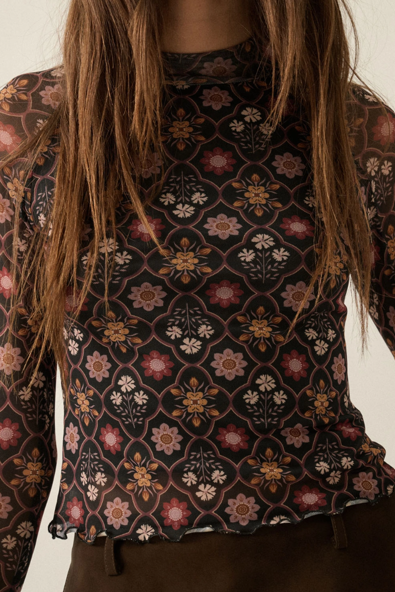 •FRIDA• semi-sheer mesh top