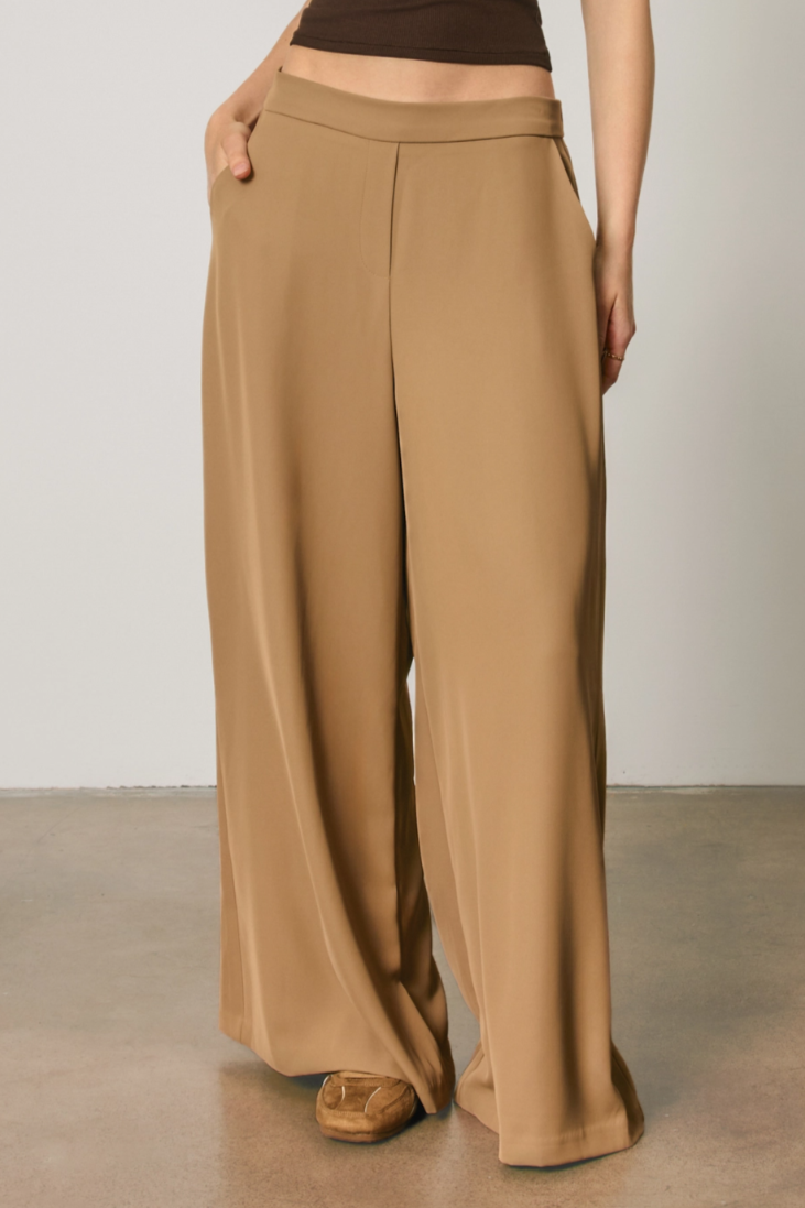 •KARLIE - BROWN SUGAR• extra wide leg pants