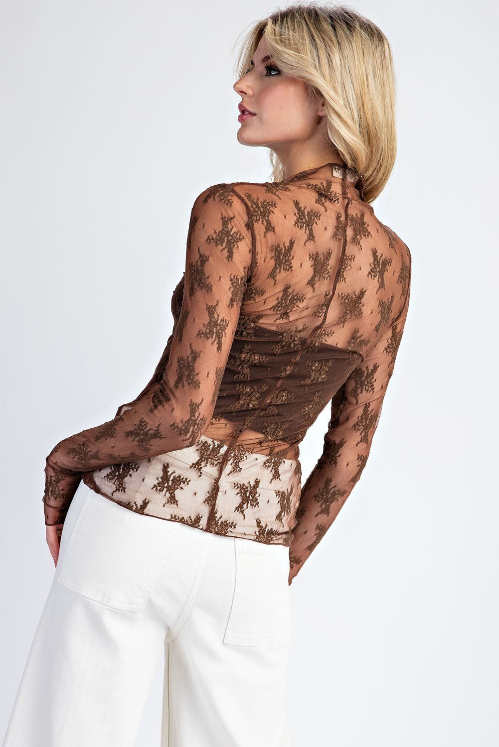 •CAMILLA• mesh lace top with thumb holes