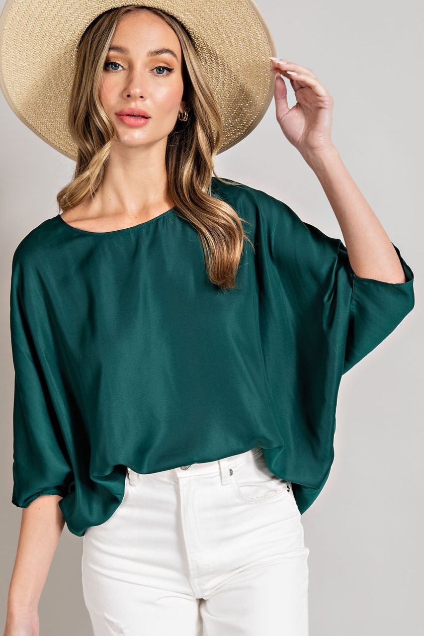 •AUDREY• flowy satin dolman top