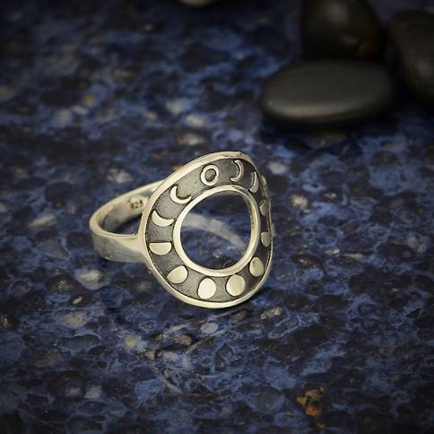 •MOONPHASE CIRCLE• silver ring