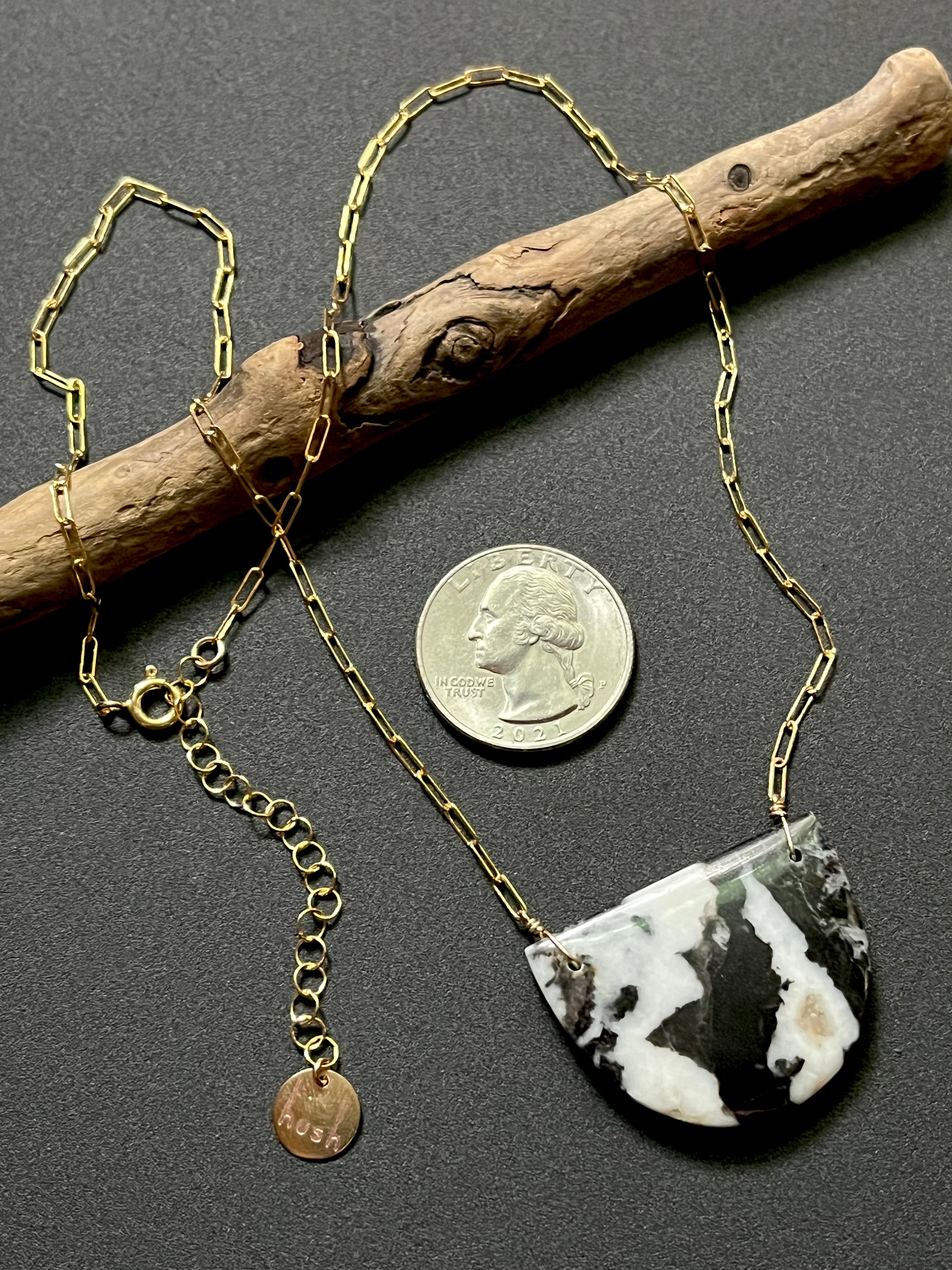 • OOAK - AEON • tourmalinated quartz + gold necklace (18"-20")