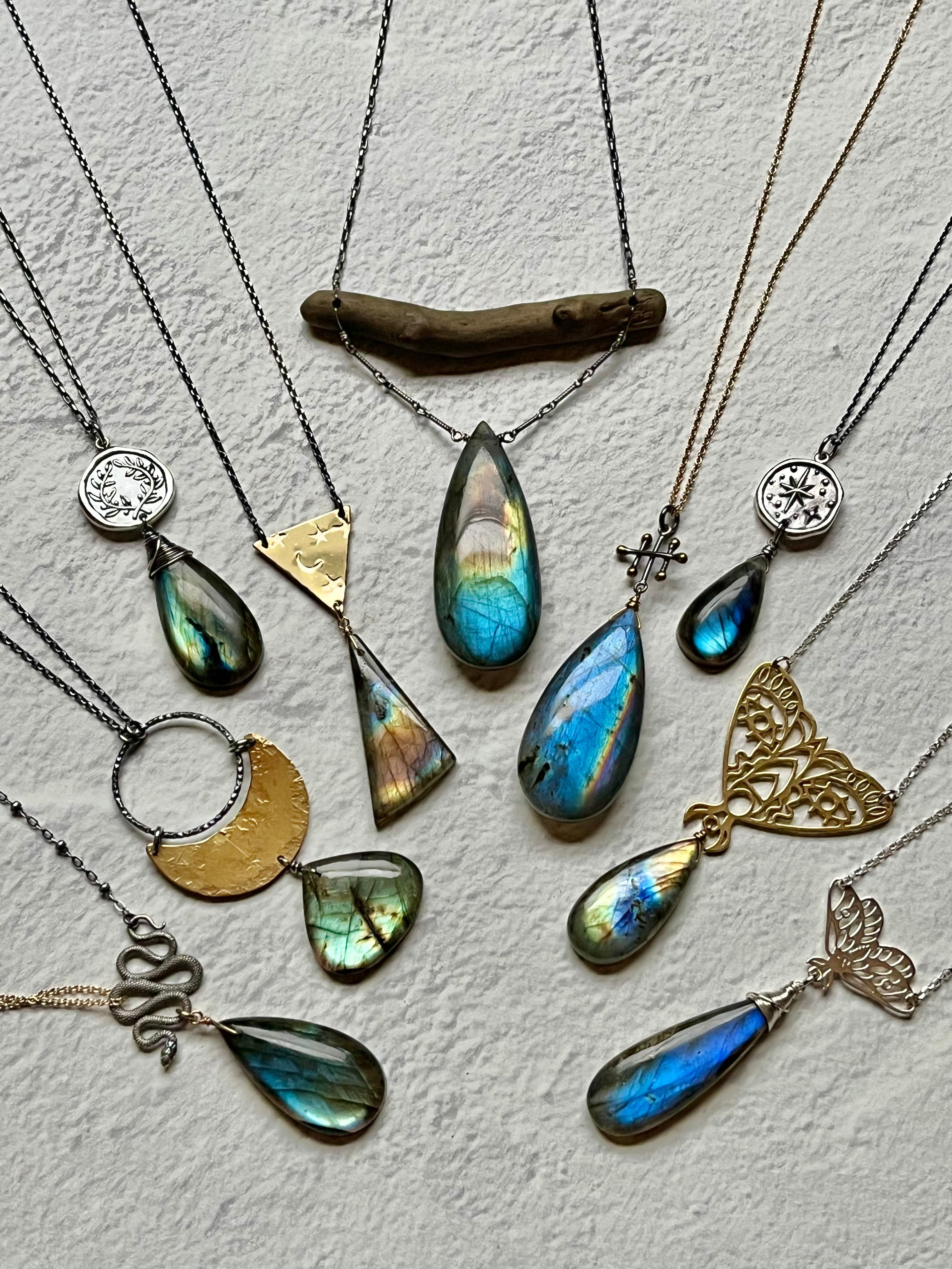 •OOAK - GUIDE• labradorite + mixed metal necklace (18"-20")