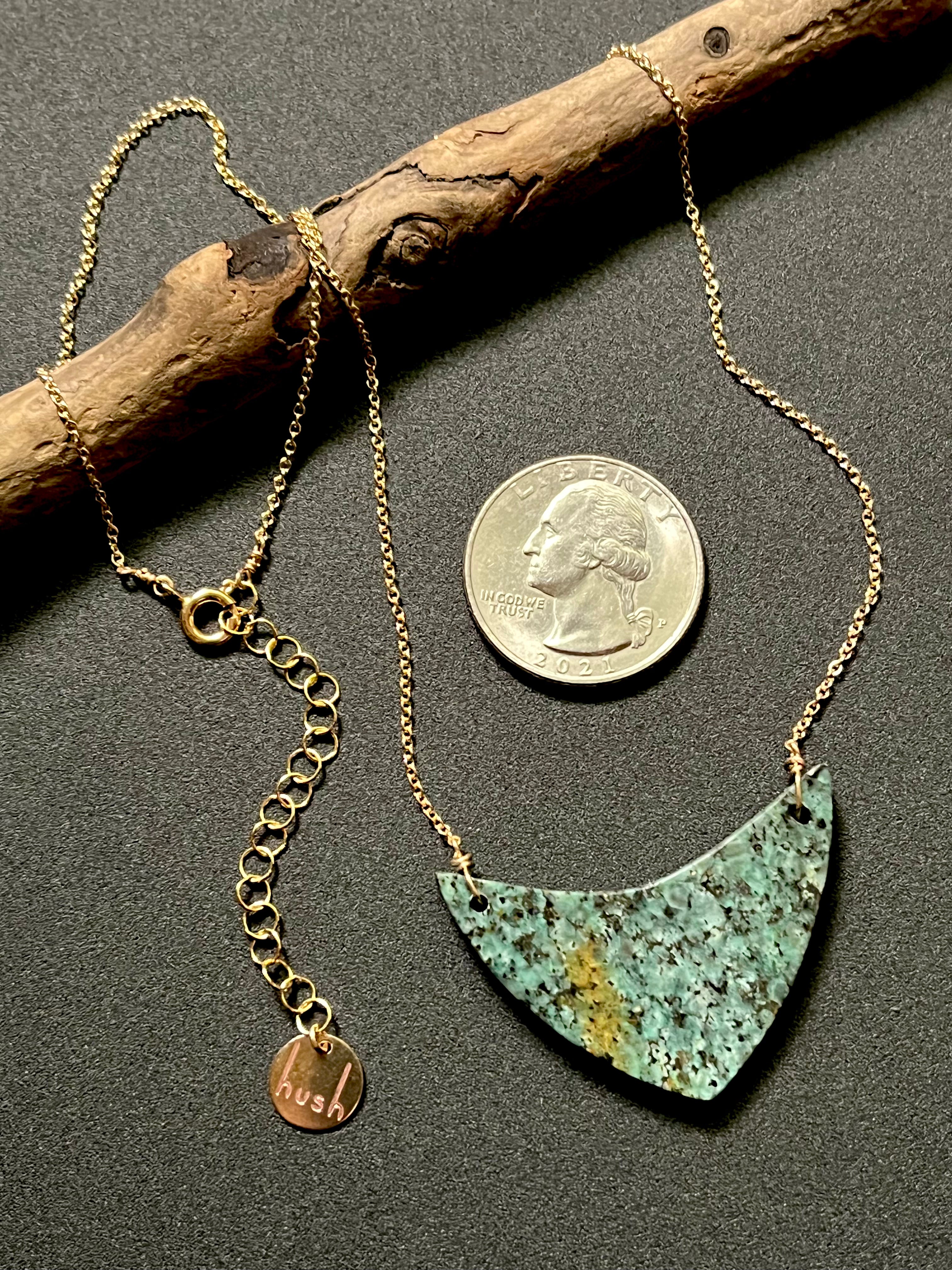 • OOAK - AEON • turquoise + gold necklace (16"-18")