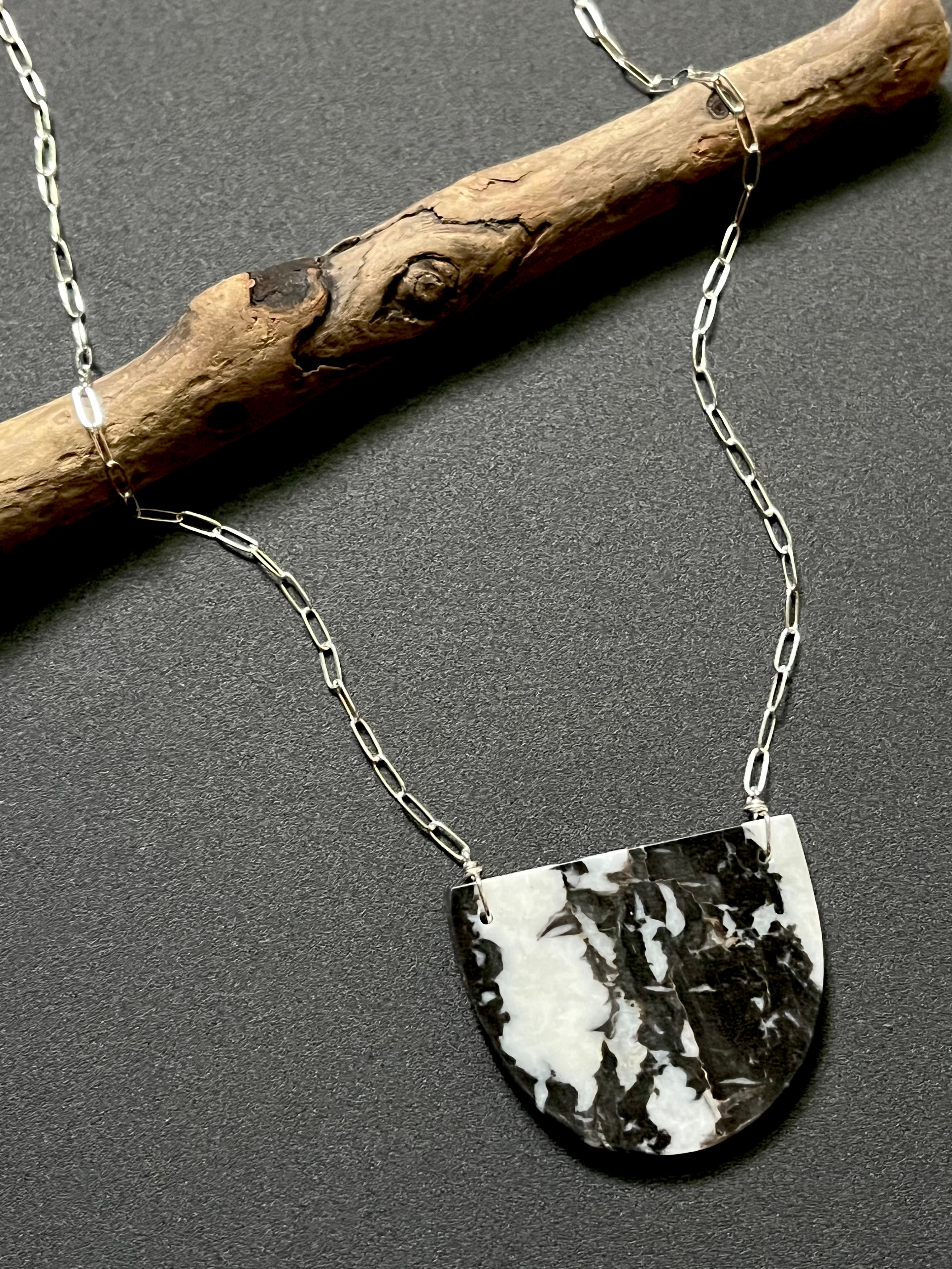 • OOAK - AEON • tourmalinated quartz + silver necklace (18"-20")