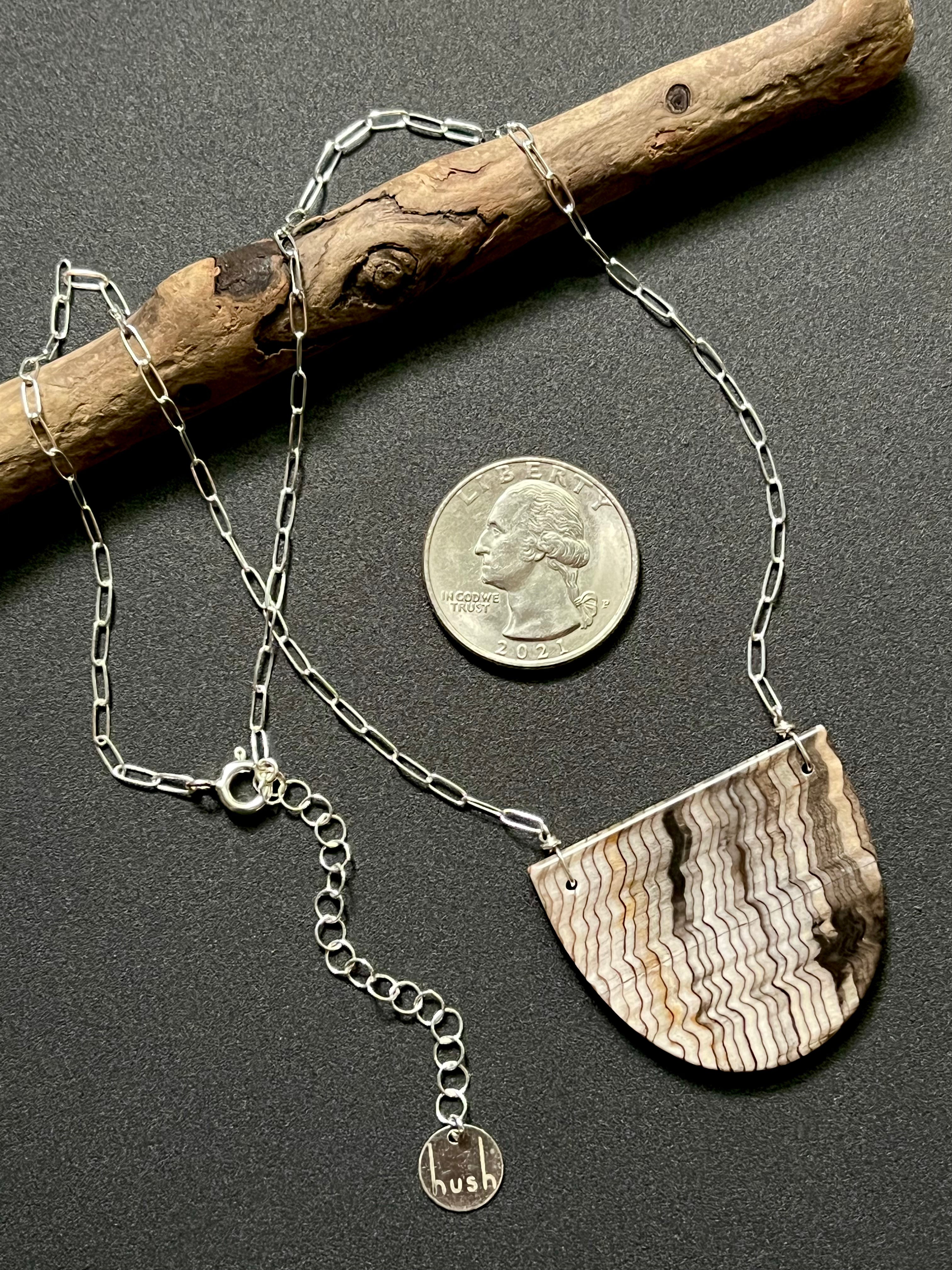 • OOAK - AEON • petrified wood + silver necklace (16"-18")