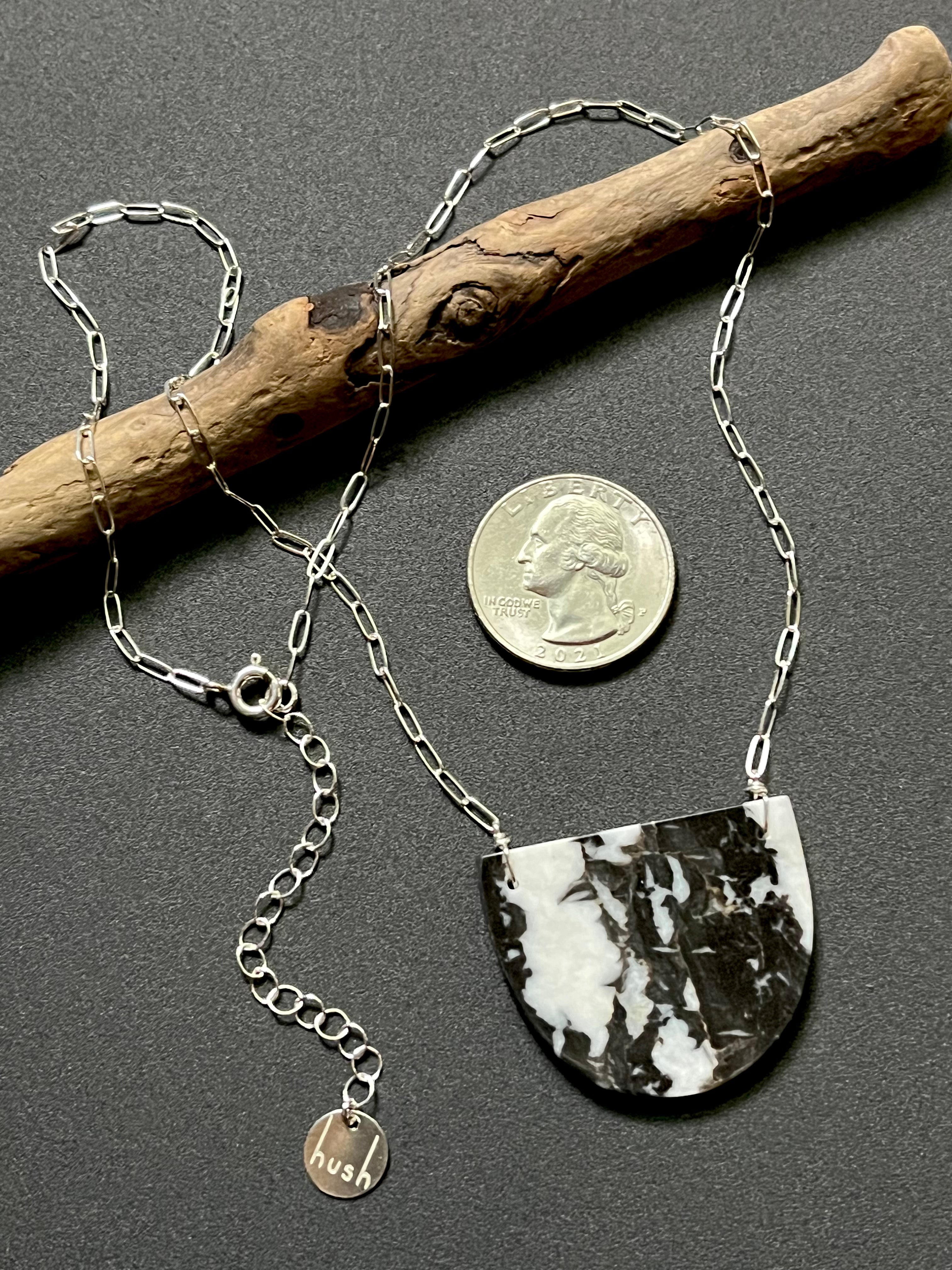 • OOAK - AEON • tourmalinated quartz + silver necklace (18"-20")