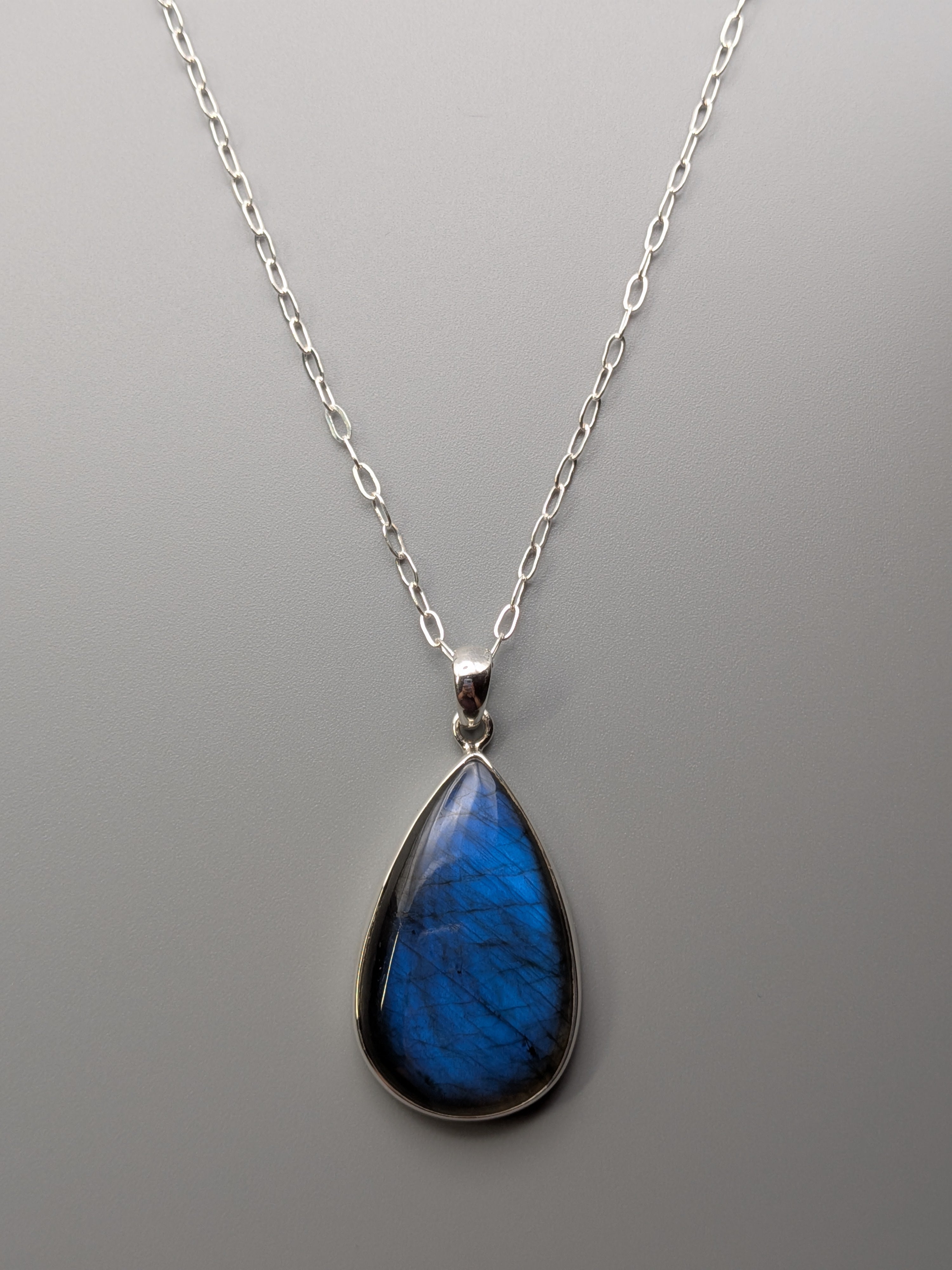 •LABRADORITE TEARDROP• sterling silver pendant