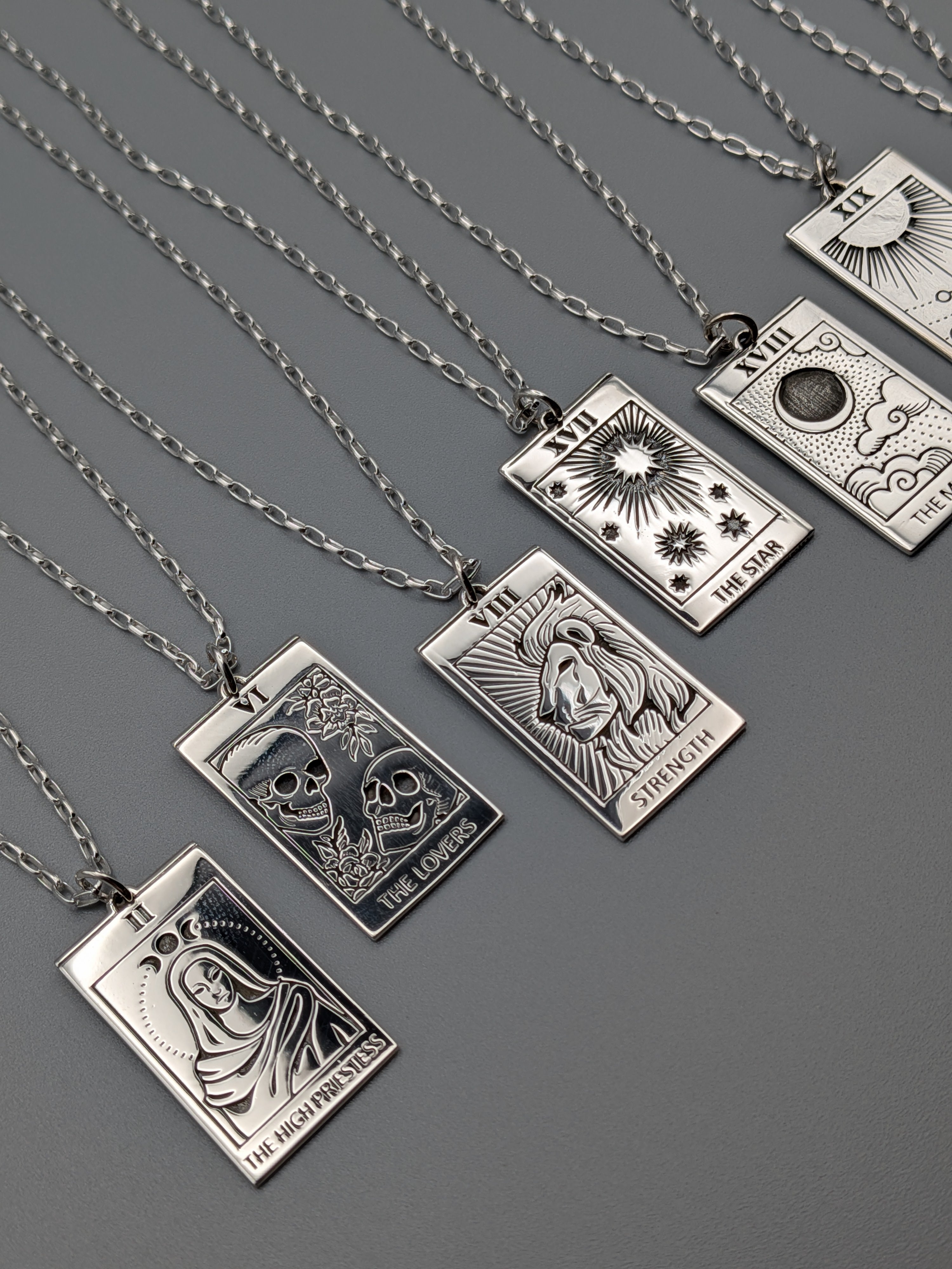 •TAROT TALISMAN• silver necklace (28"-30" long)