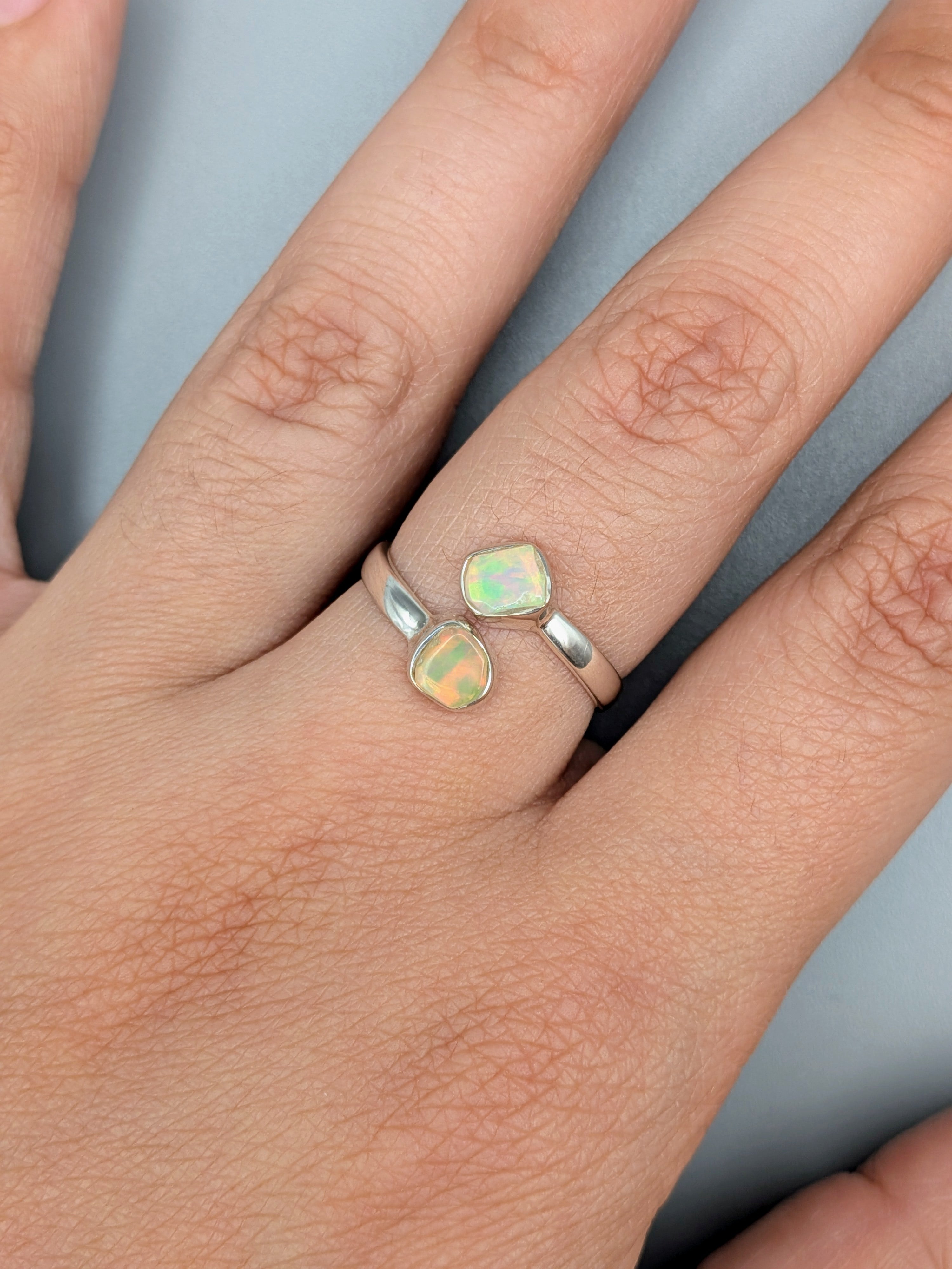 •ETHIOPIAN OPAL - LIL' FREEFORMS• adjustable silver ring