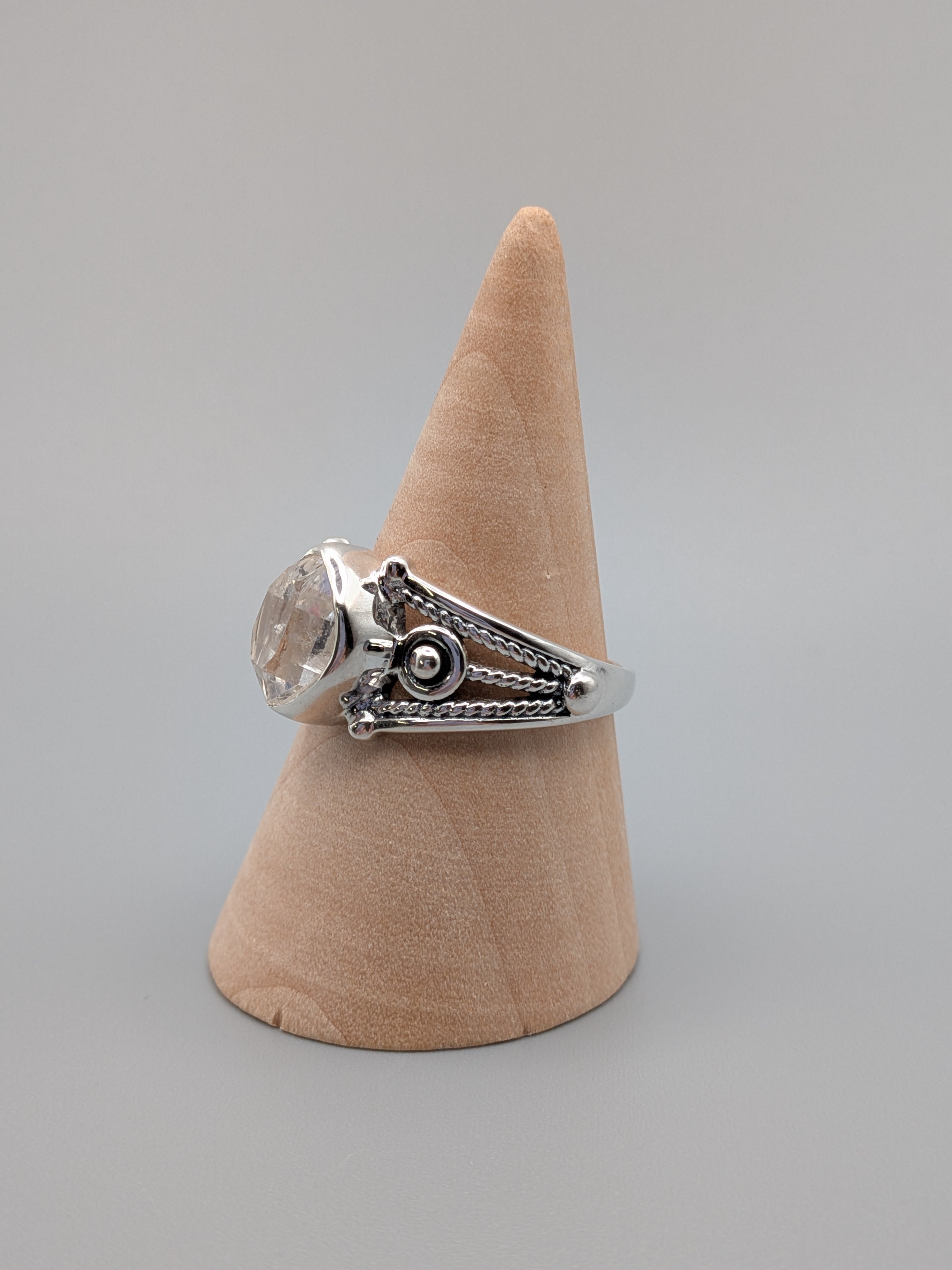 •HERKIMER DIAMOND - IMPERIAL• decorative band silver ring (various sizes)
