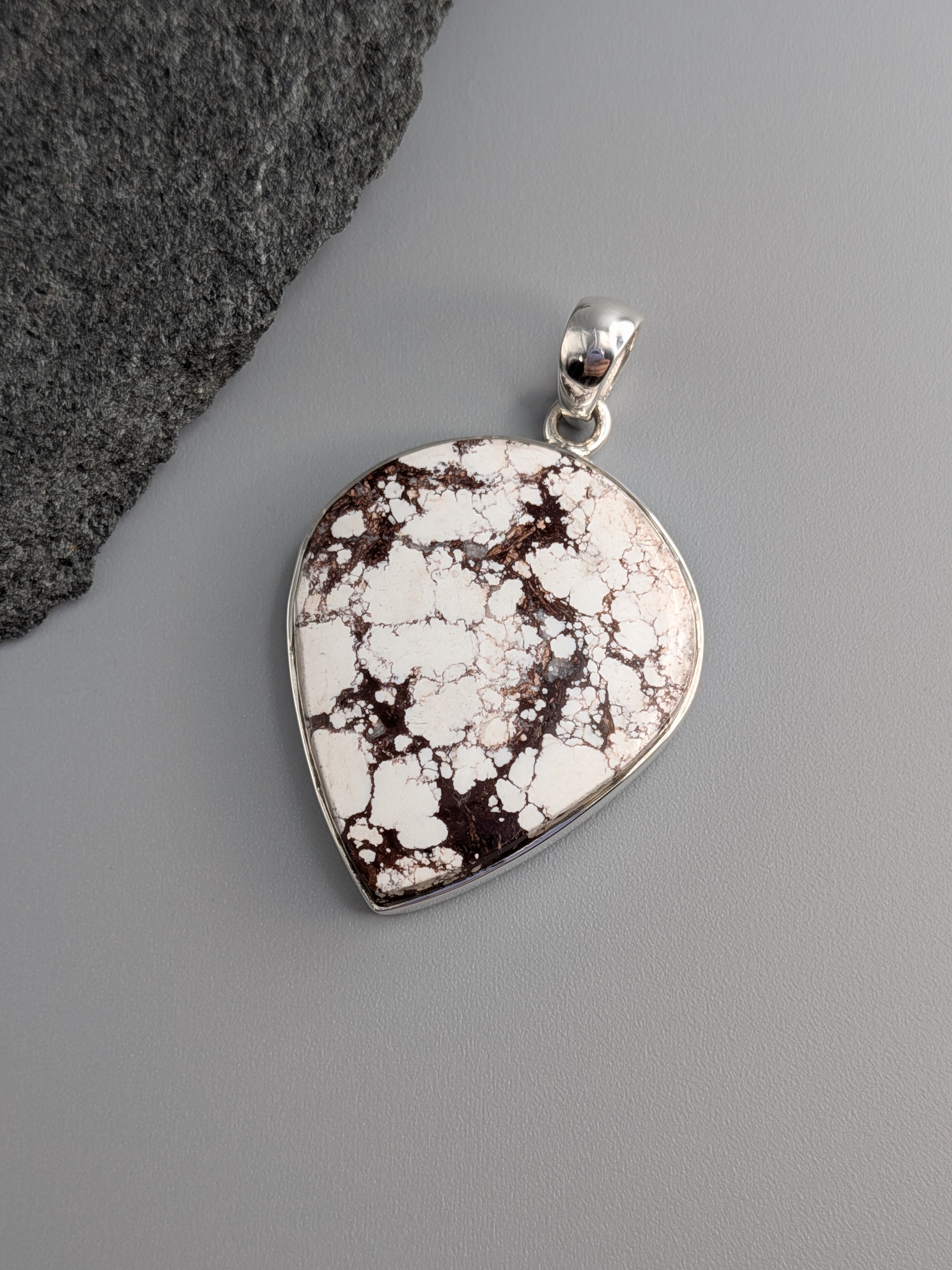 •WILD HORSE JASPER SPEAR TEAR• sterling silver pendant
