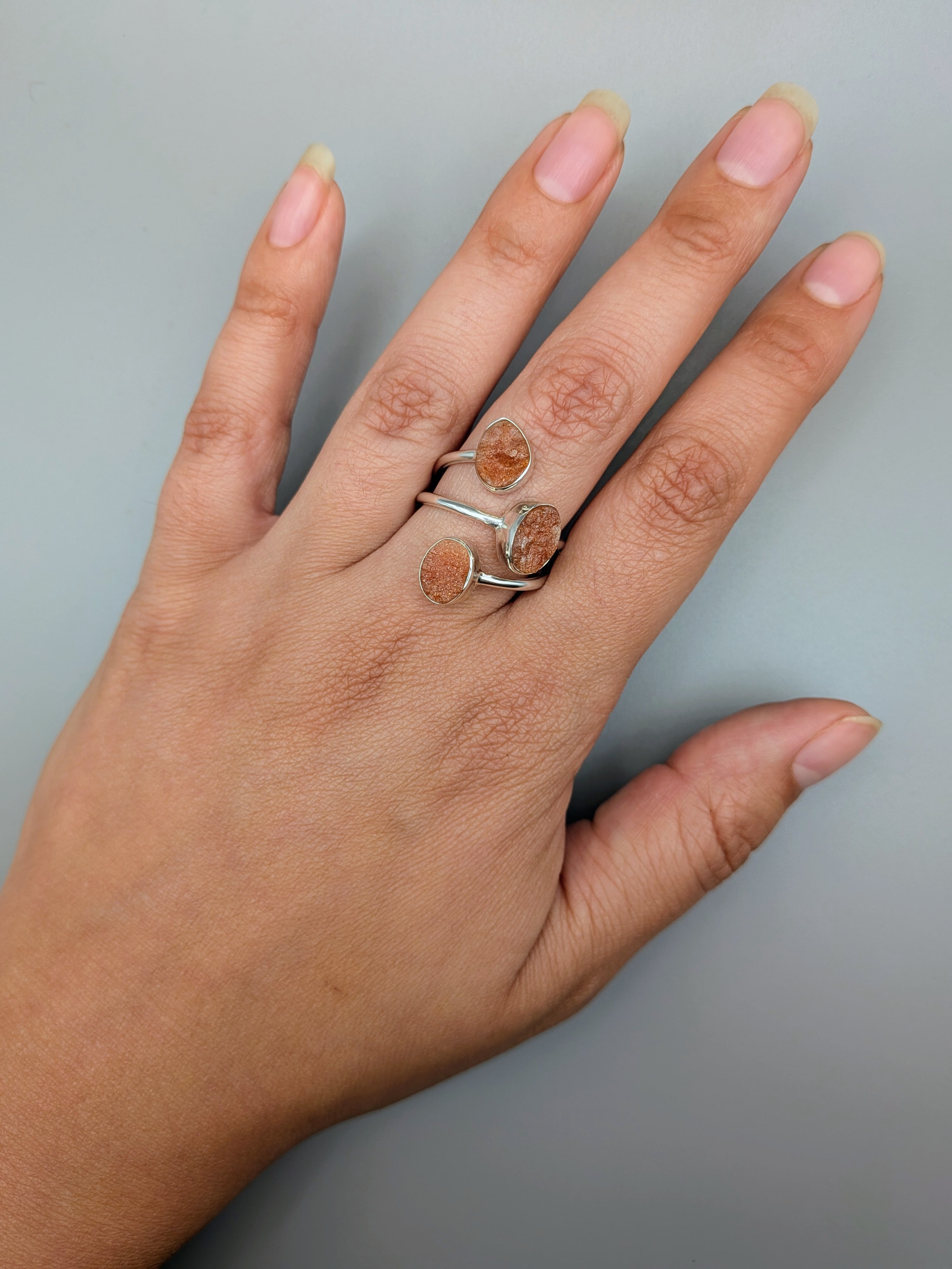 •SUNSTONE - ORBITAL• adjustable silver ring