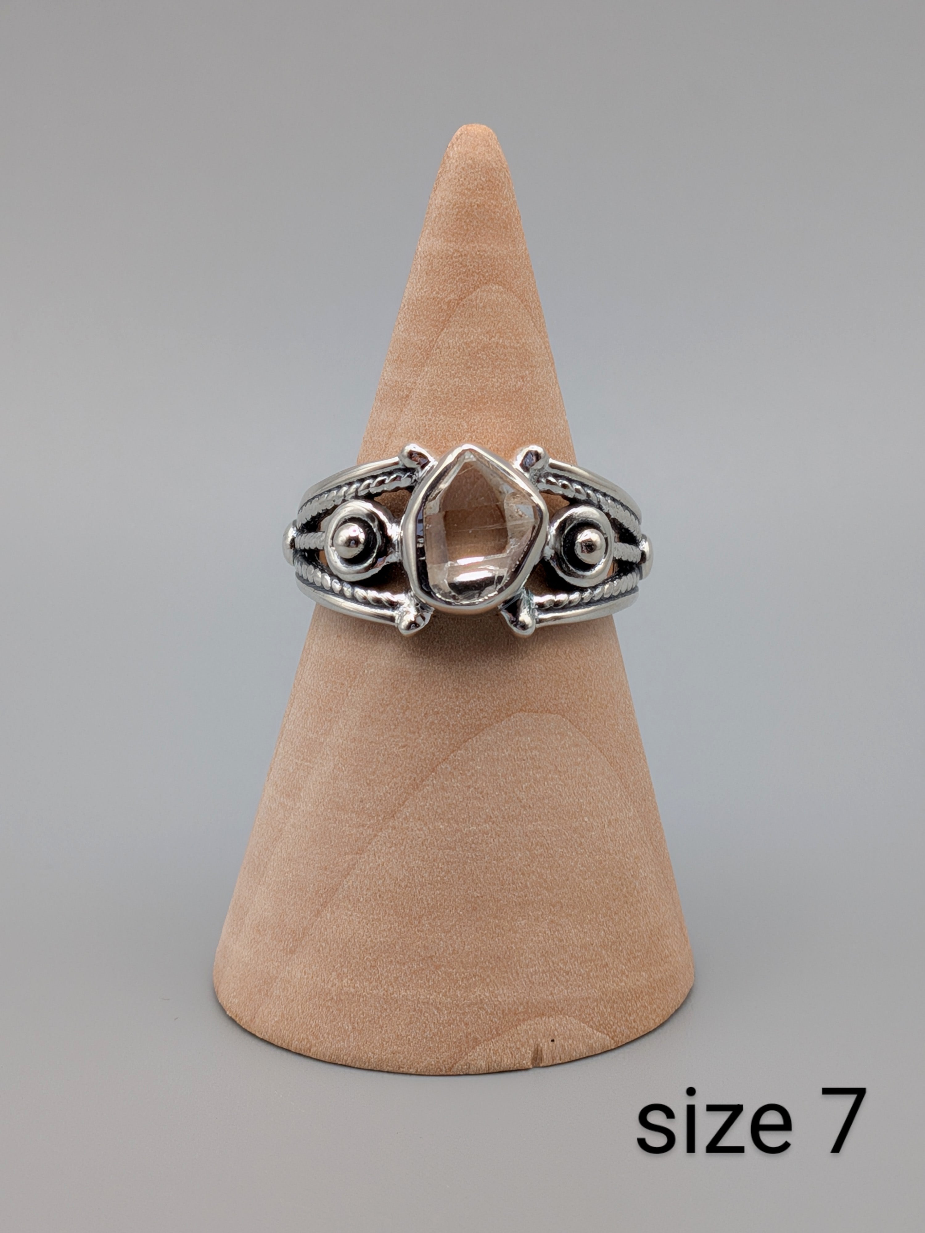•HERKIMER DIAMOND - IMPERIAL• decorative band silver ring (various sizes)