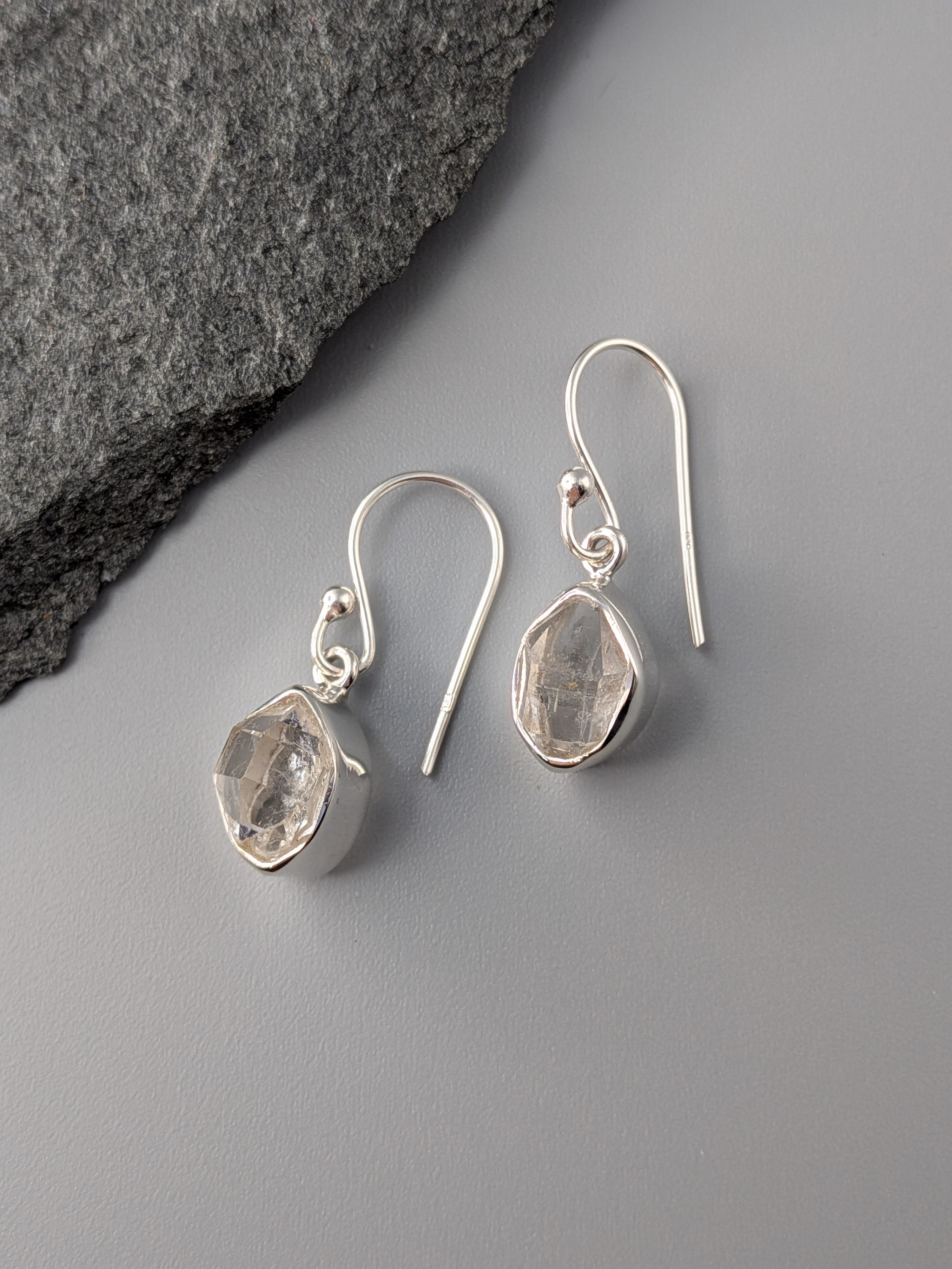 •HERKIMER DIAMOND• silver dangle earrings