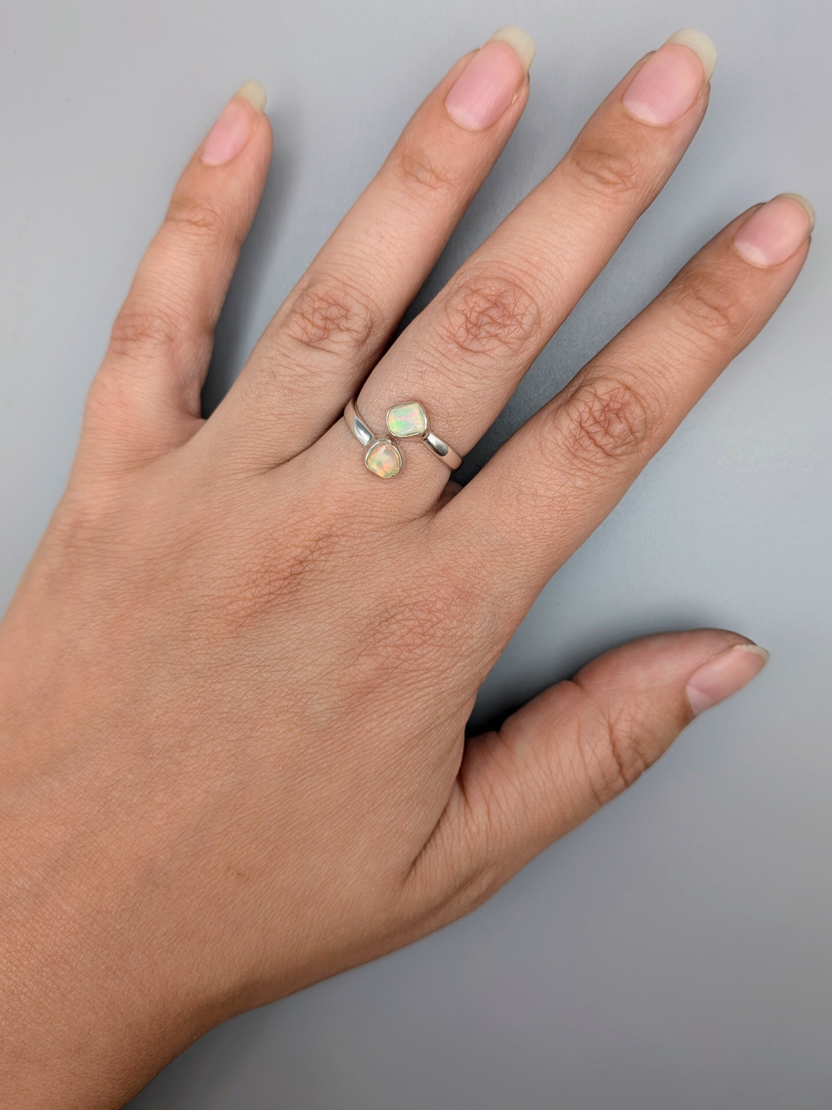 •ETHIOPIAN OPAL - LIL' FREEFORMS• adjustable silver ring