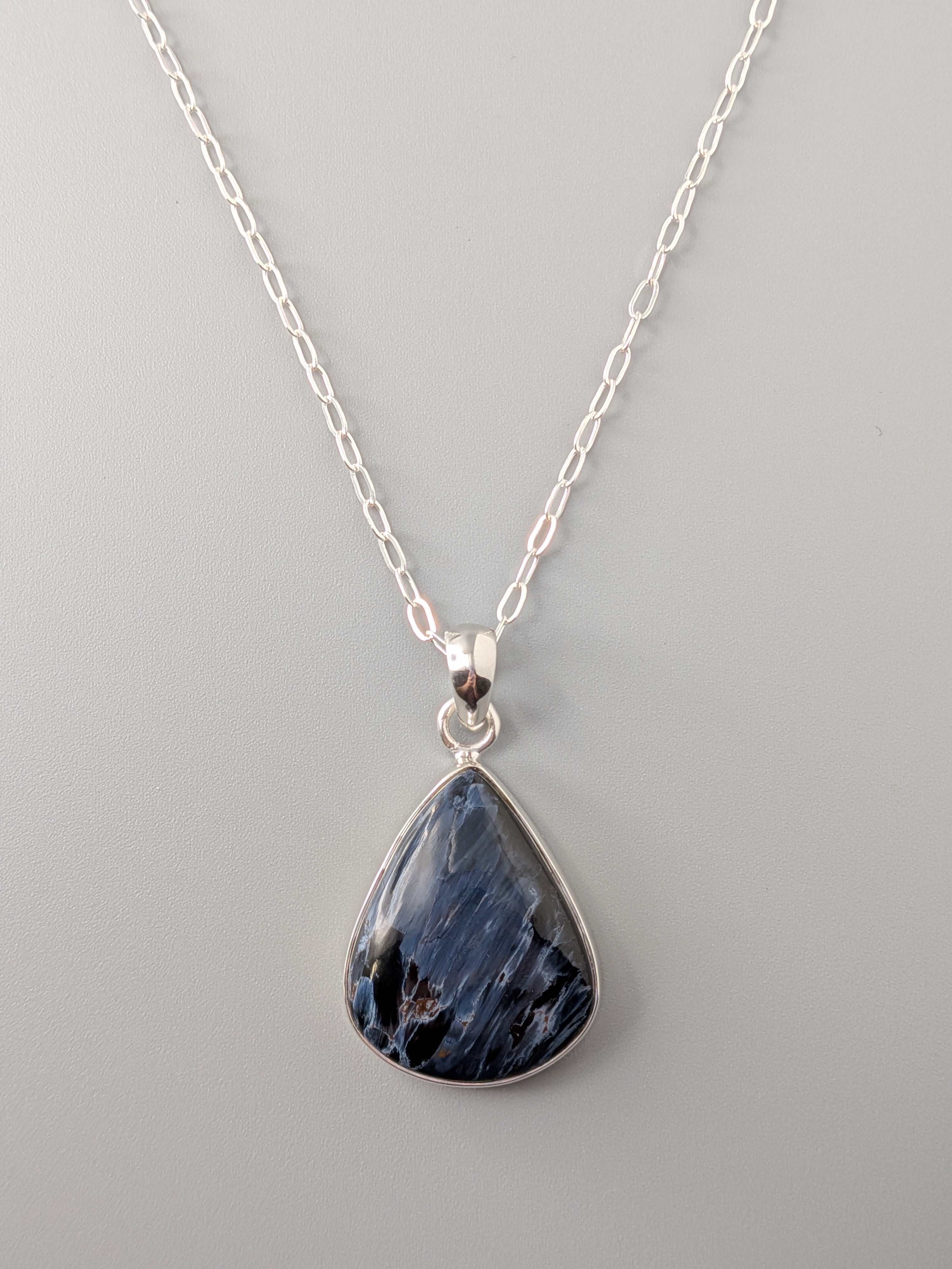•PIETERSITE TEARDROP• sterling silver pendant