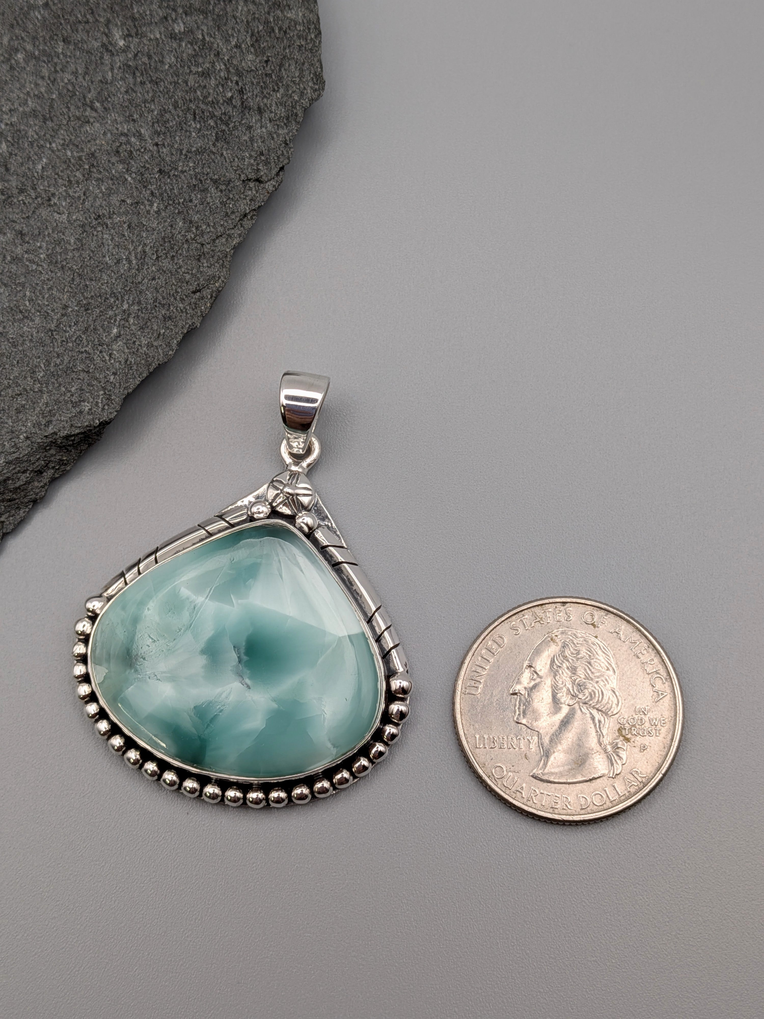 •HEMIMORPHITE TEAR - CANYON 1• sterling silver pendant
