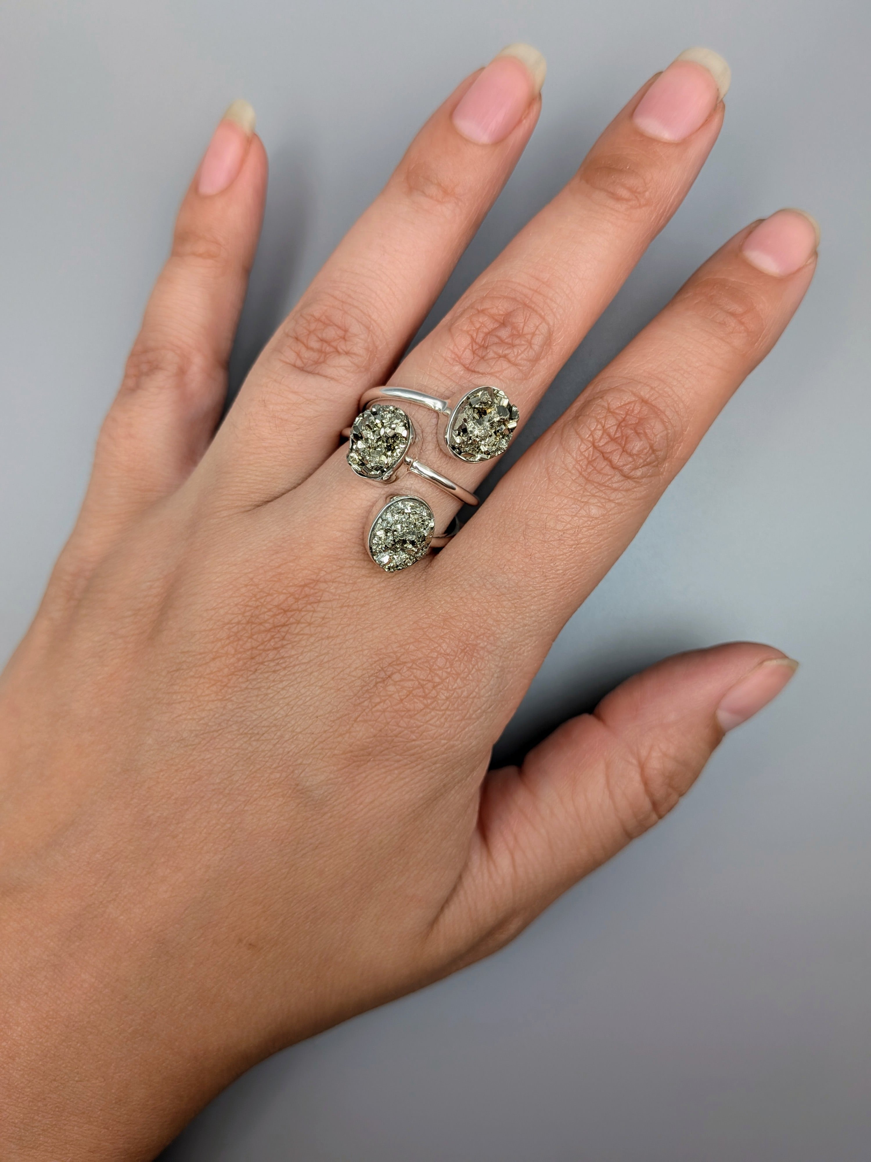 •PYRITE - ORBITAL• adjustable silver ring