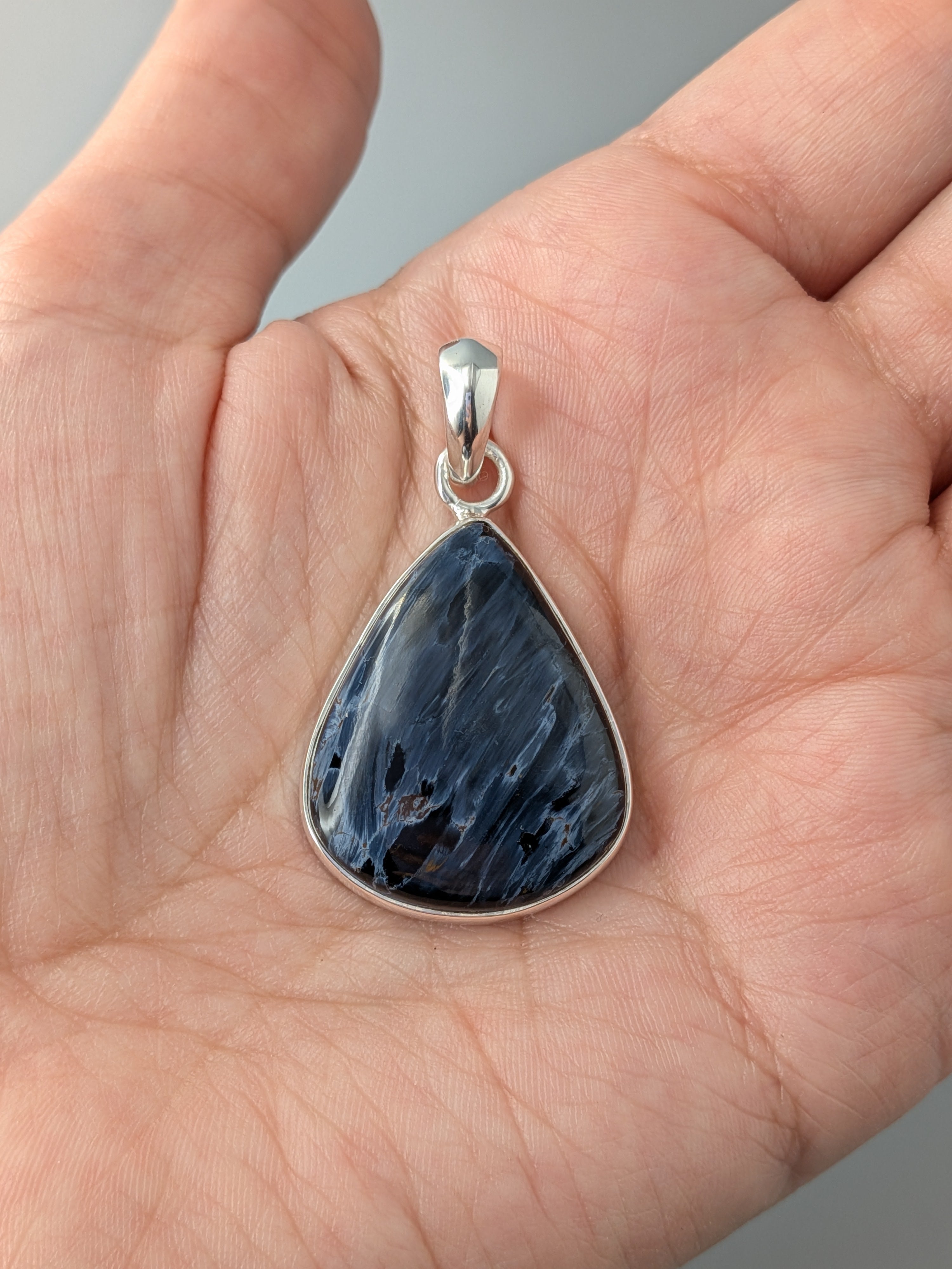 •PIETERSITE TEARDROP• sterling silver pendant