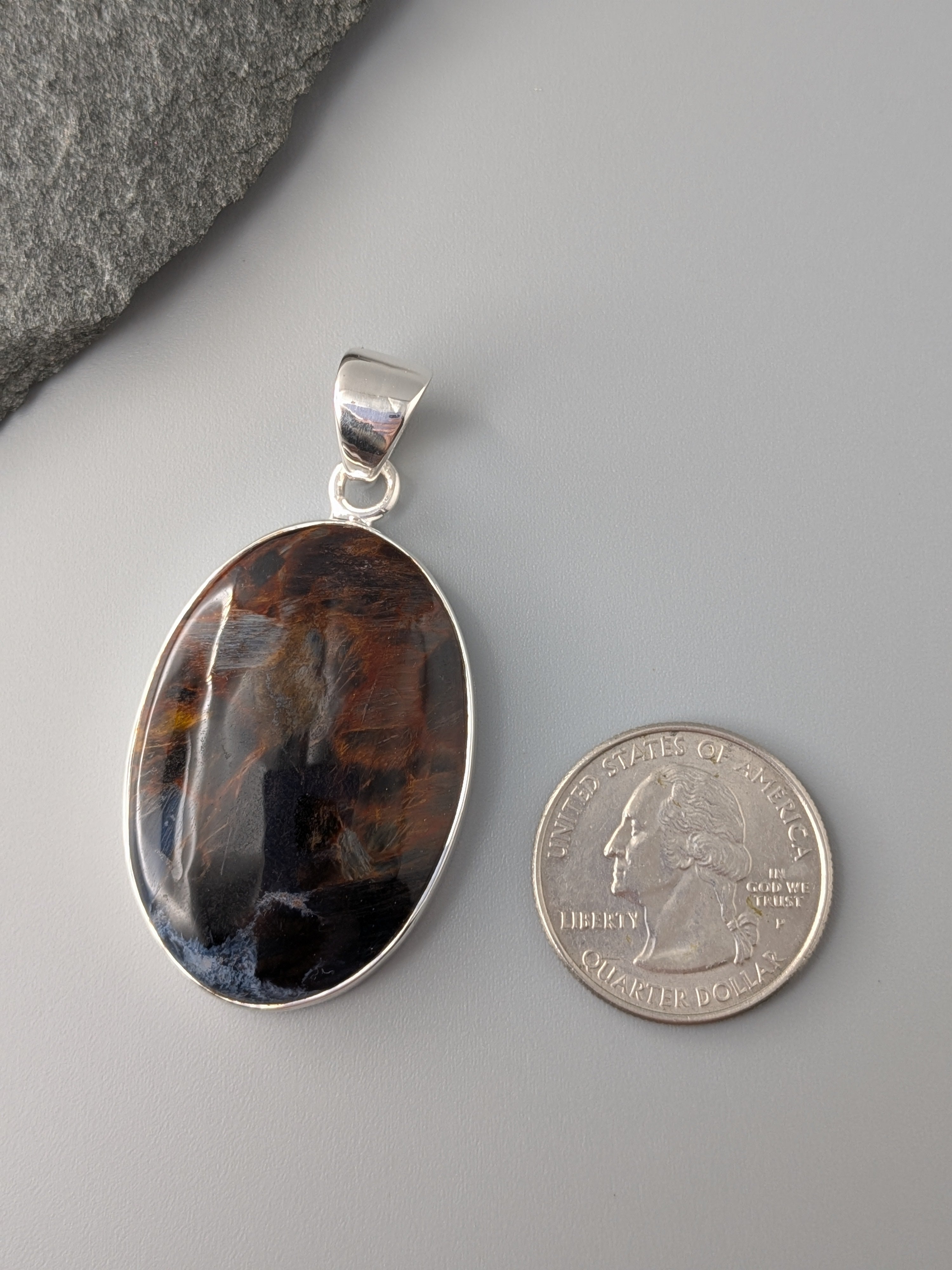 •PIETERSITE OVAL - 1• sterling silver pendant