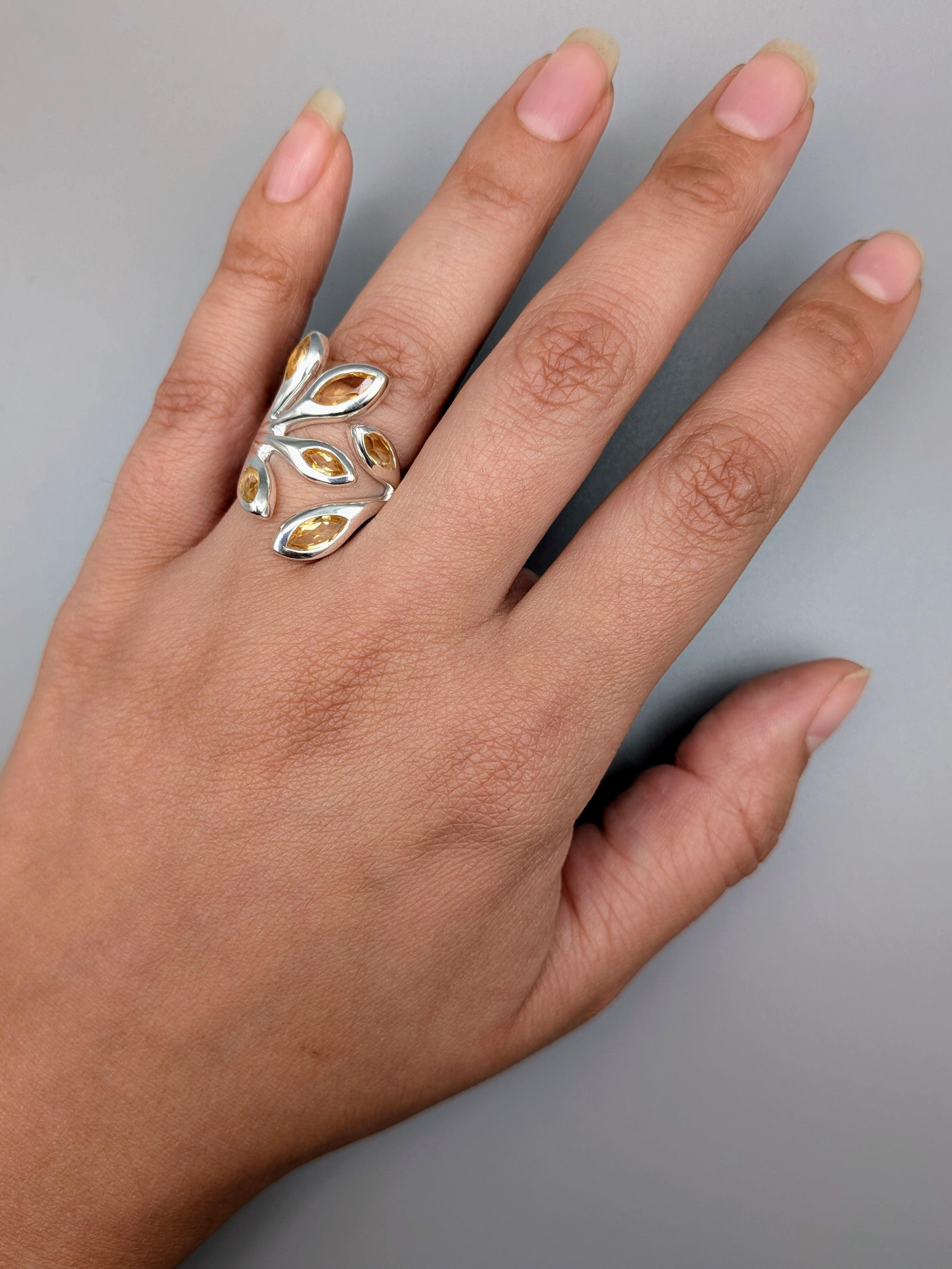 •CITRINE - LÓRIEN• adjustable silver ring