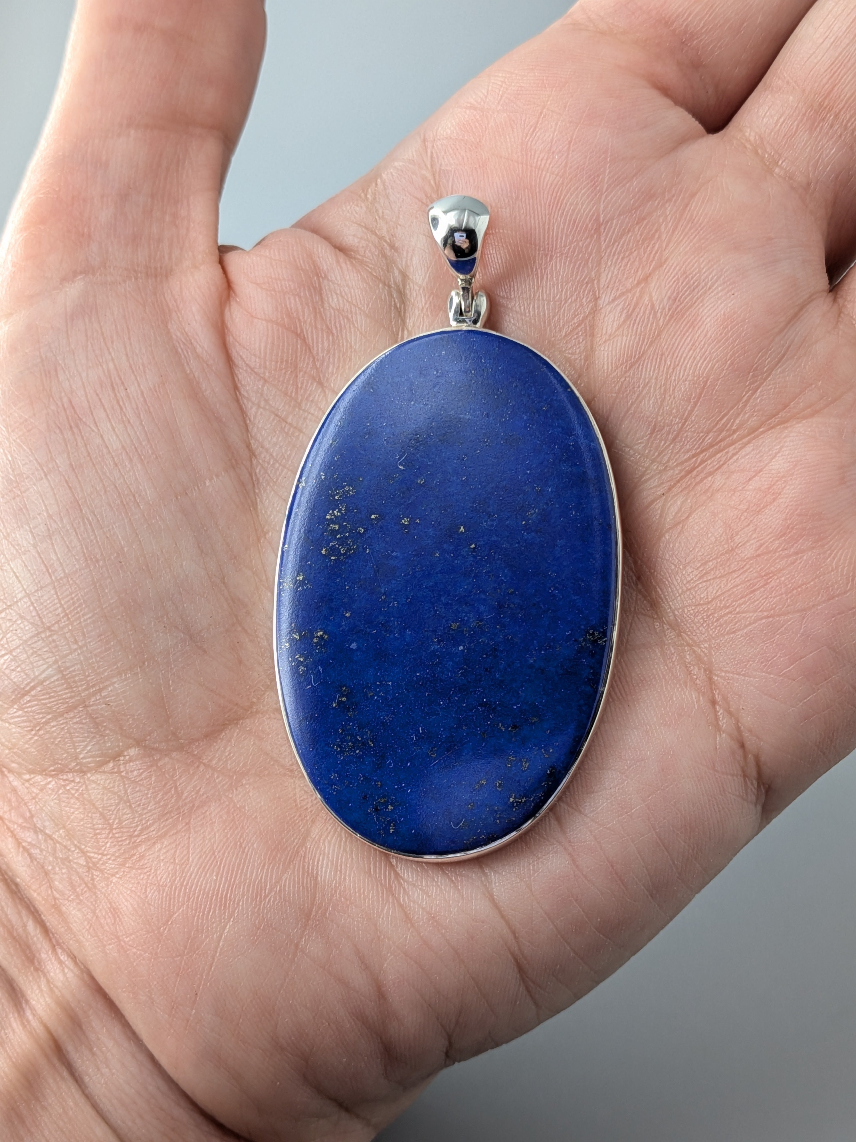 •LAPIS OVAL• sterling silver pendant