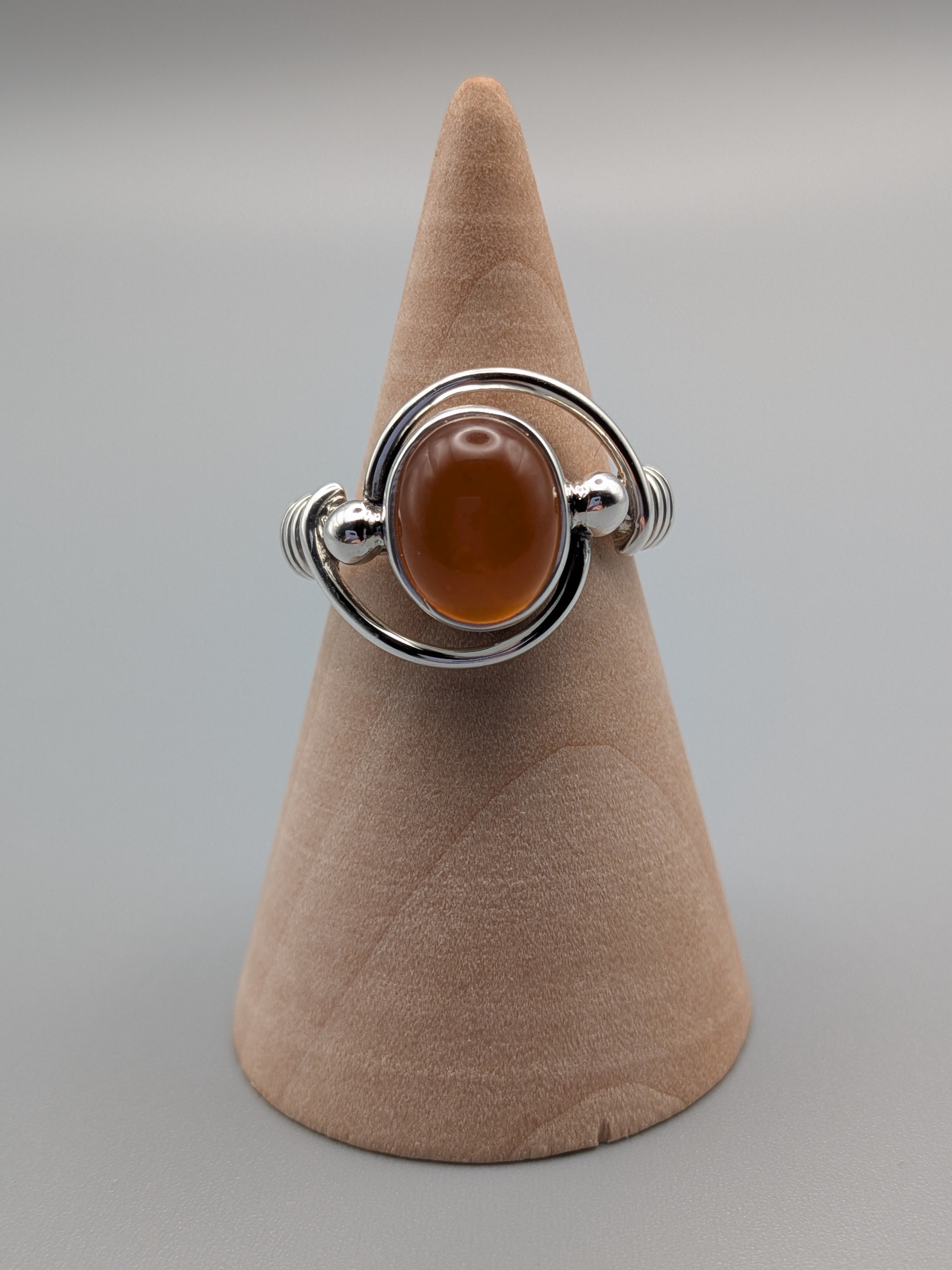 •CARNELIAN - TRILENE• silver ring (various sizes)