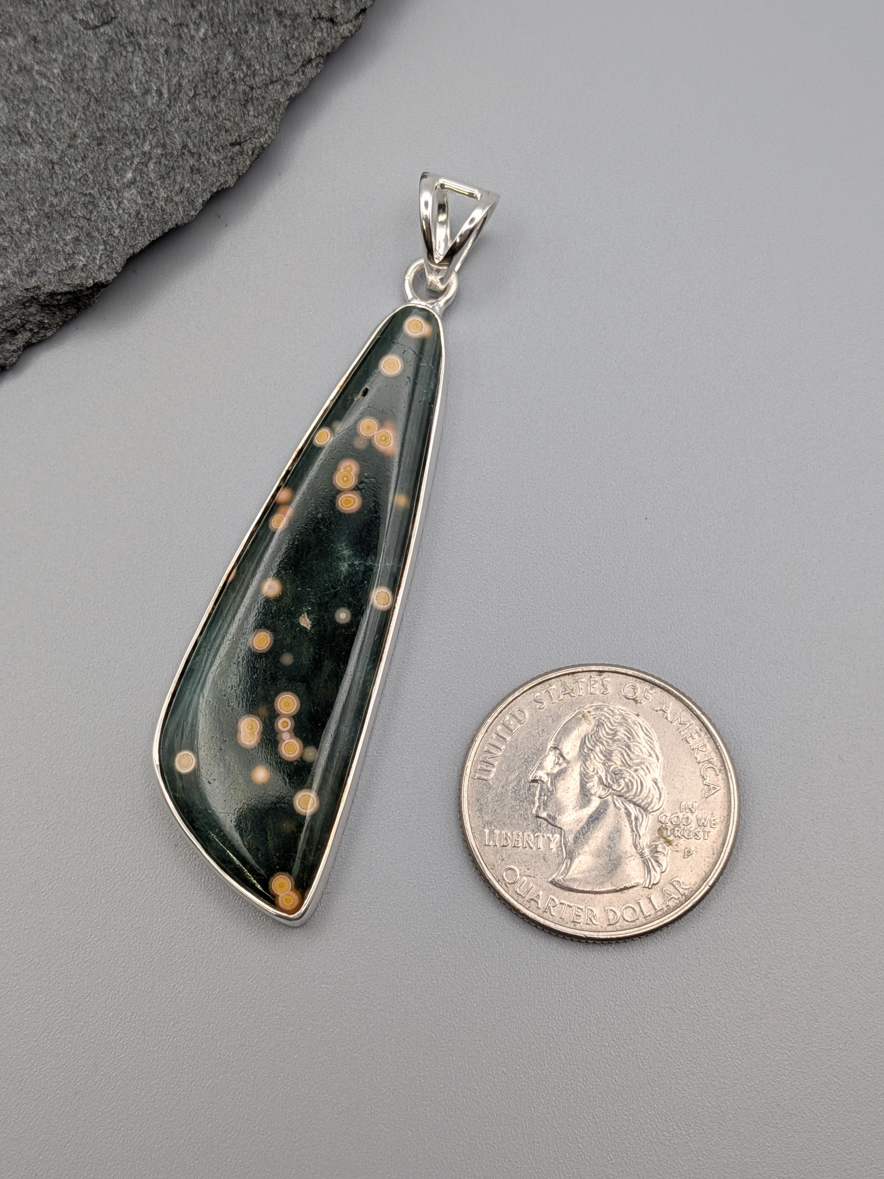 •OCEAN JASPER - FREEFORM• sterling silver pendant