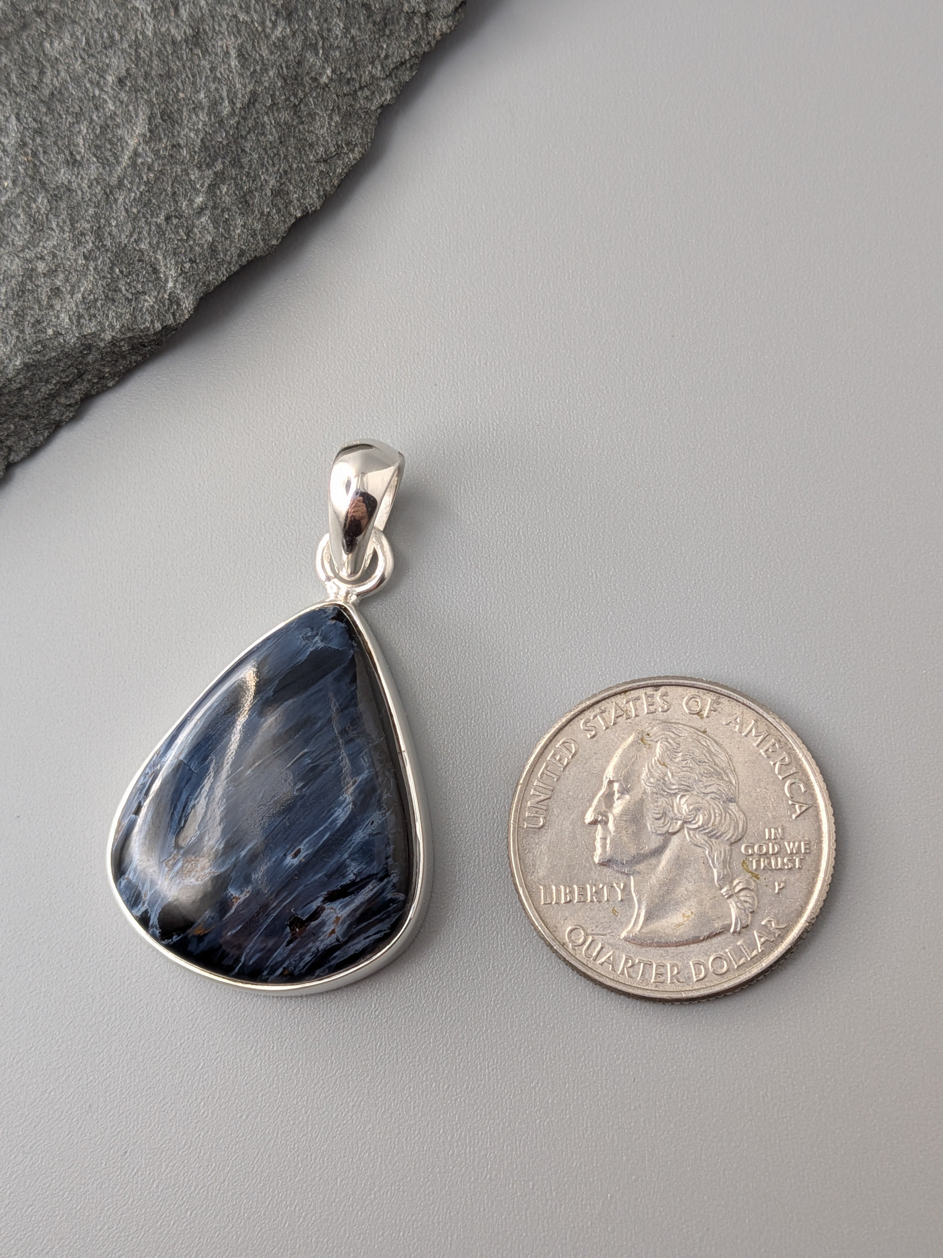 •PIETERSITE TEARDROP• sterling silver pendant