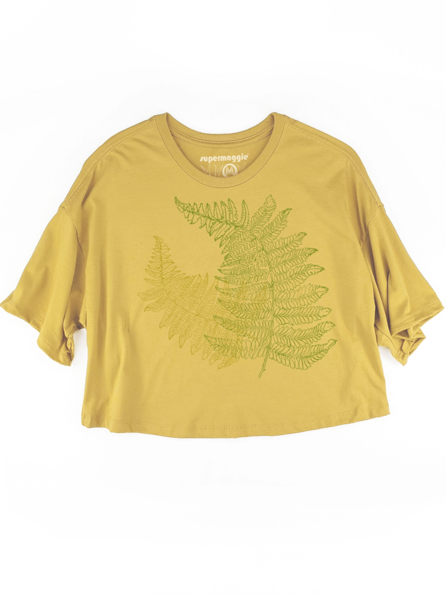 •FERNS• organic cotton cropped top (USA)