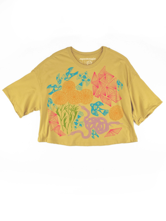 •SECRET GARDEN• organic cotton cropped top (USA)