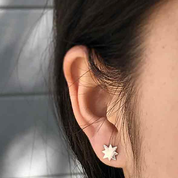 • NORTH STAR • silver stud earrings