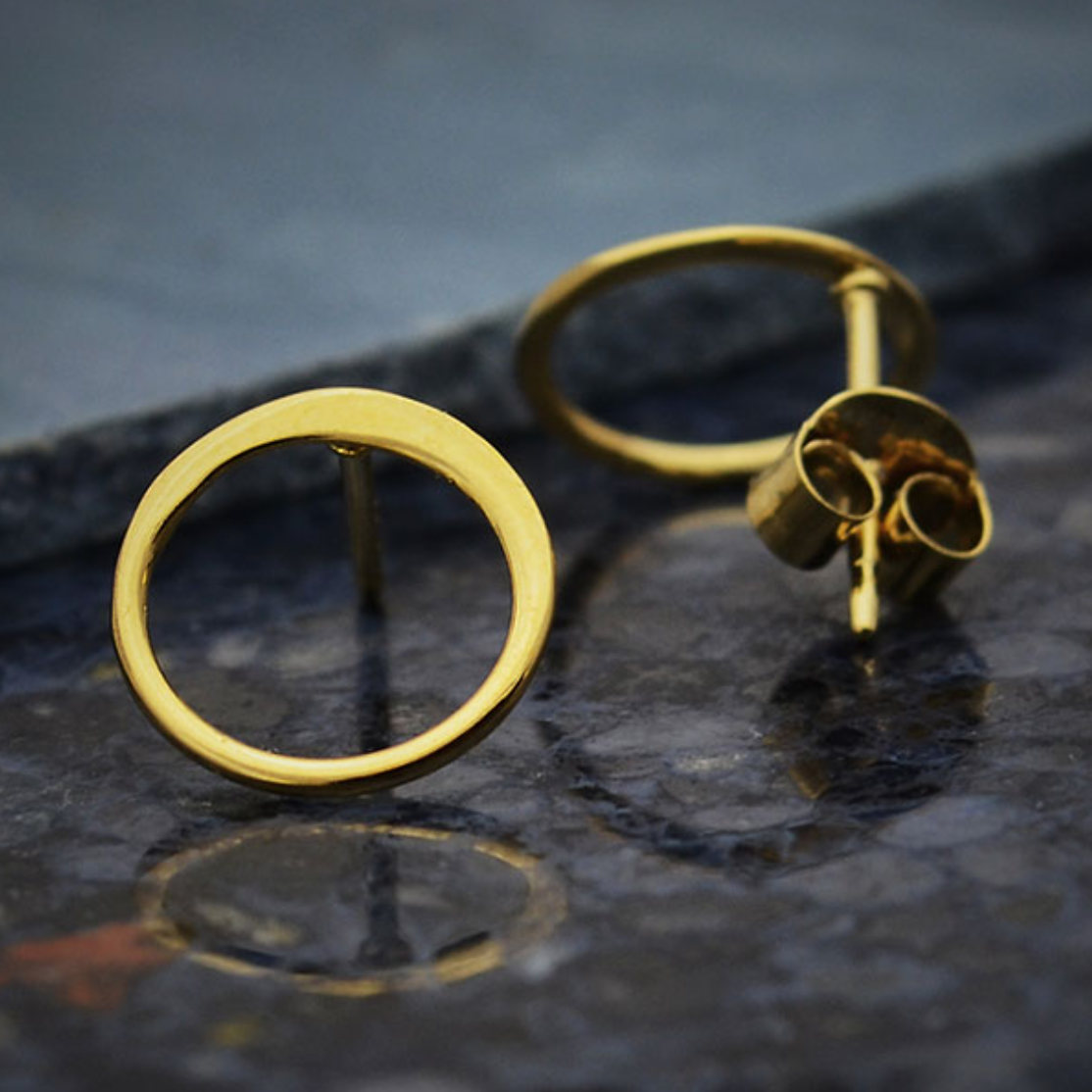 •SMALL ECLIPSE• shiny gold vermeil stud earrings