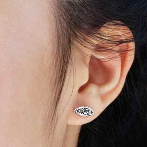 • PROTECTIVE EYE • silver stud earrings