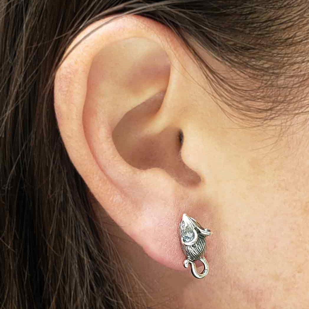 • MOUSE • silver stud earrings