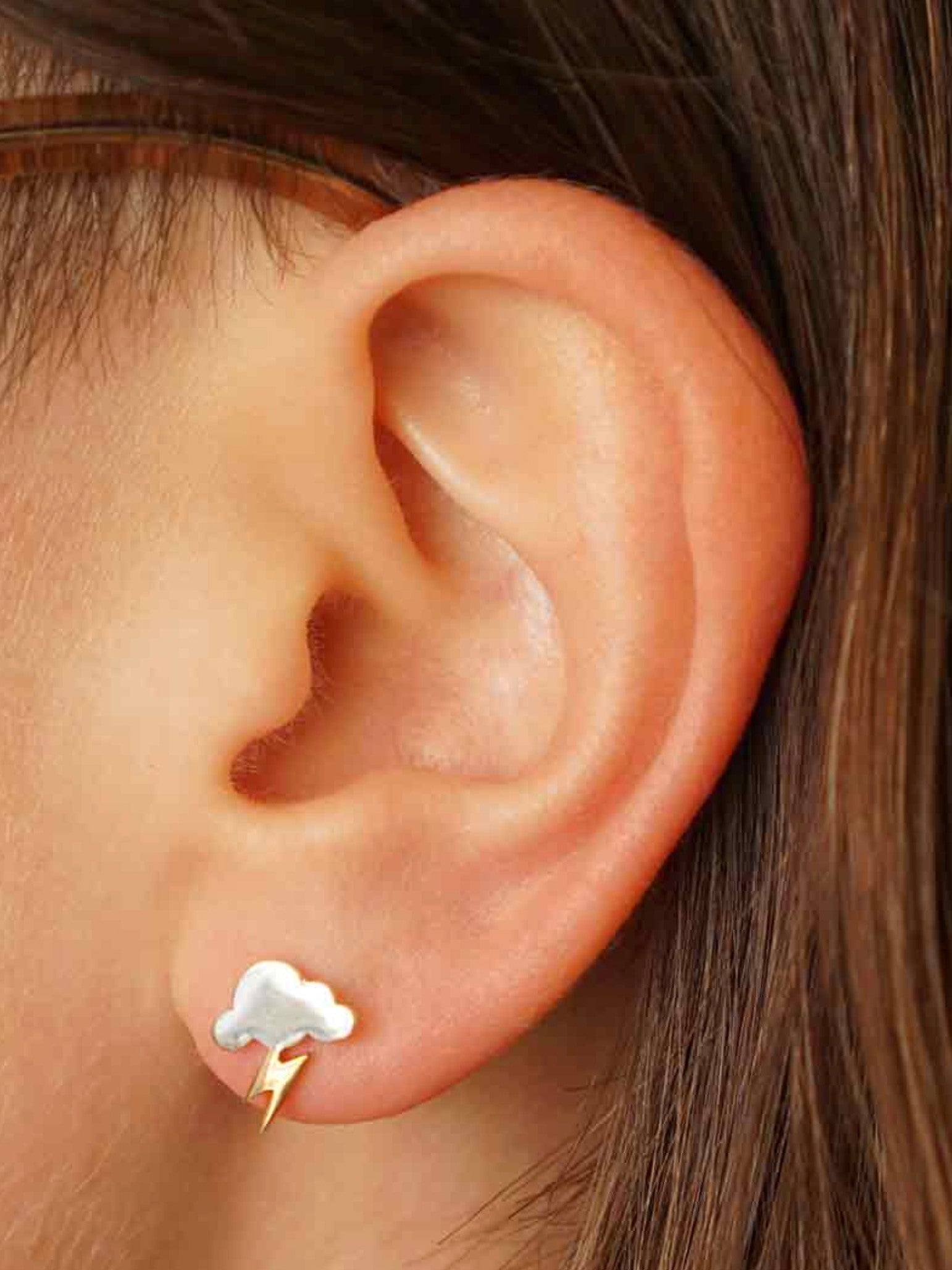 •THUNDERCLOUD• recycled mixed metal stud earrings