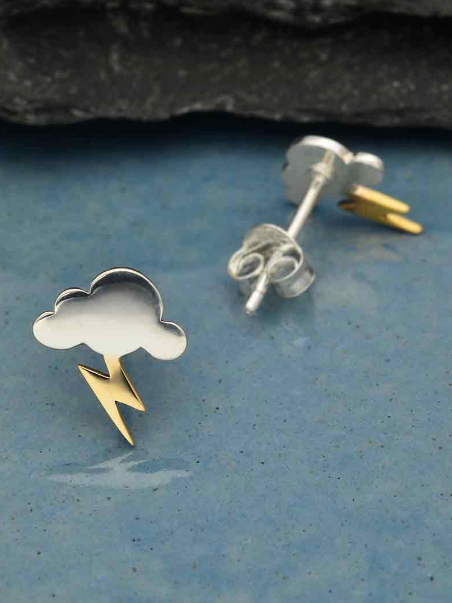 •THUNDERCLOUD• recycled mixed metal stud earrings