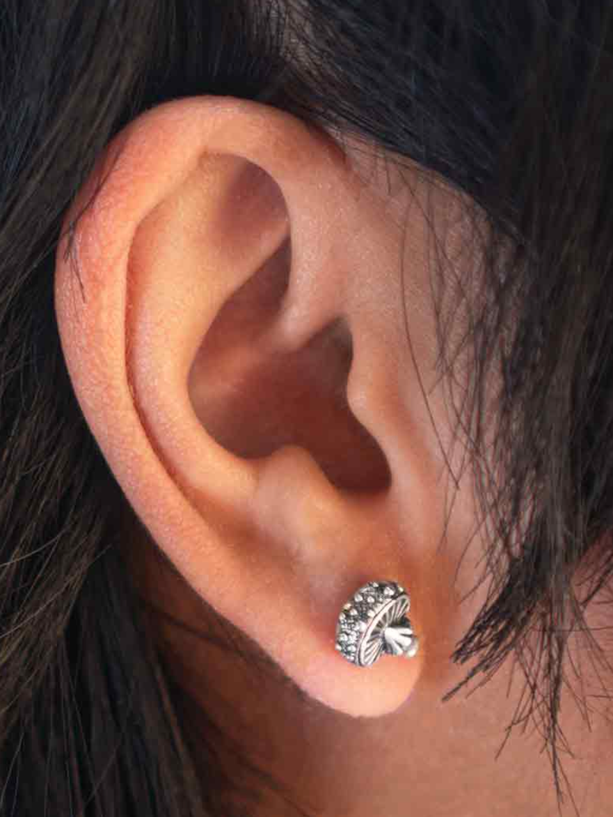 •AGARIC MUSHROOM• silver stud earrings