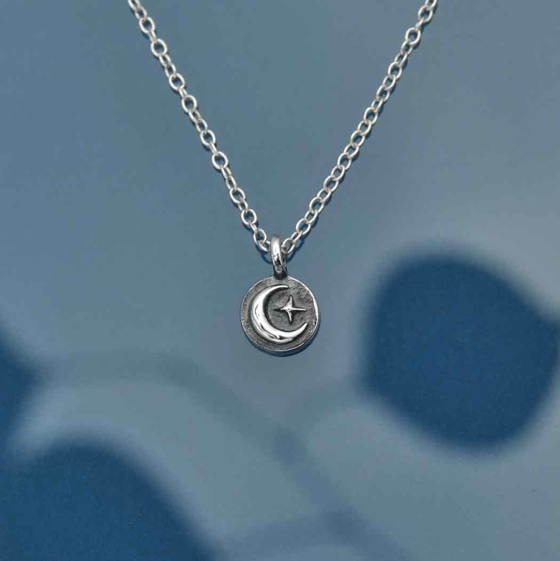 • TINY MOON + STAR COIN • sterling silver necklace