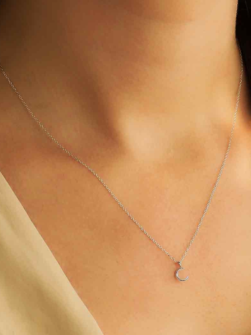 •TINY MOON• recycled sterling silver necklace