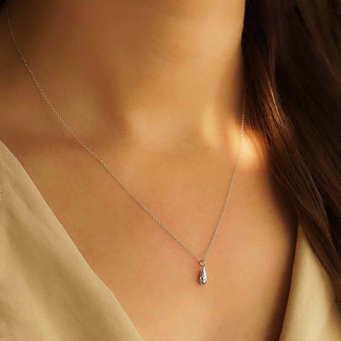 •TINY TEARDROP• recycled sterling silver necklace