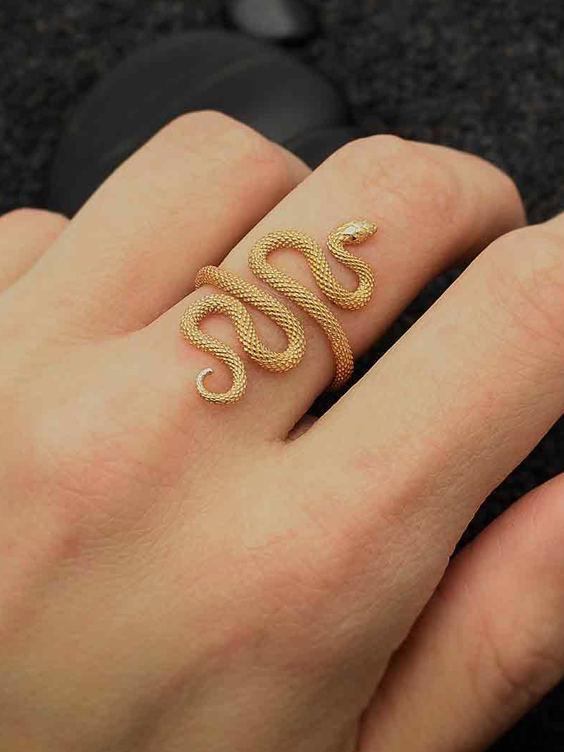 •SLITHERING SNAKE• adjustable bronze ring