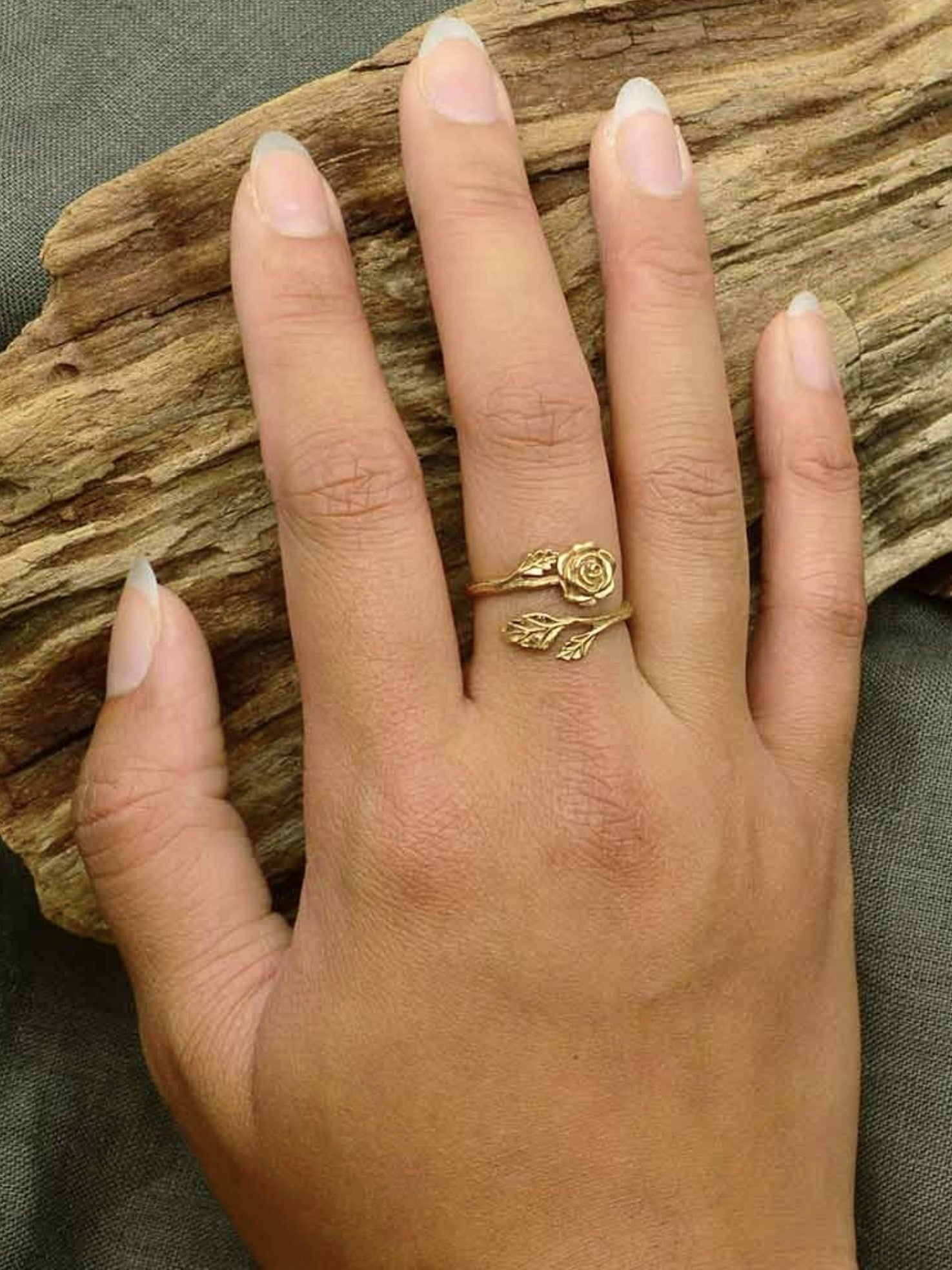 •ROSE WRAP• adjustable bronze ring