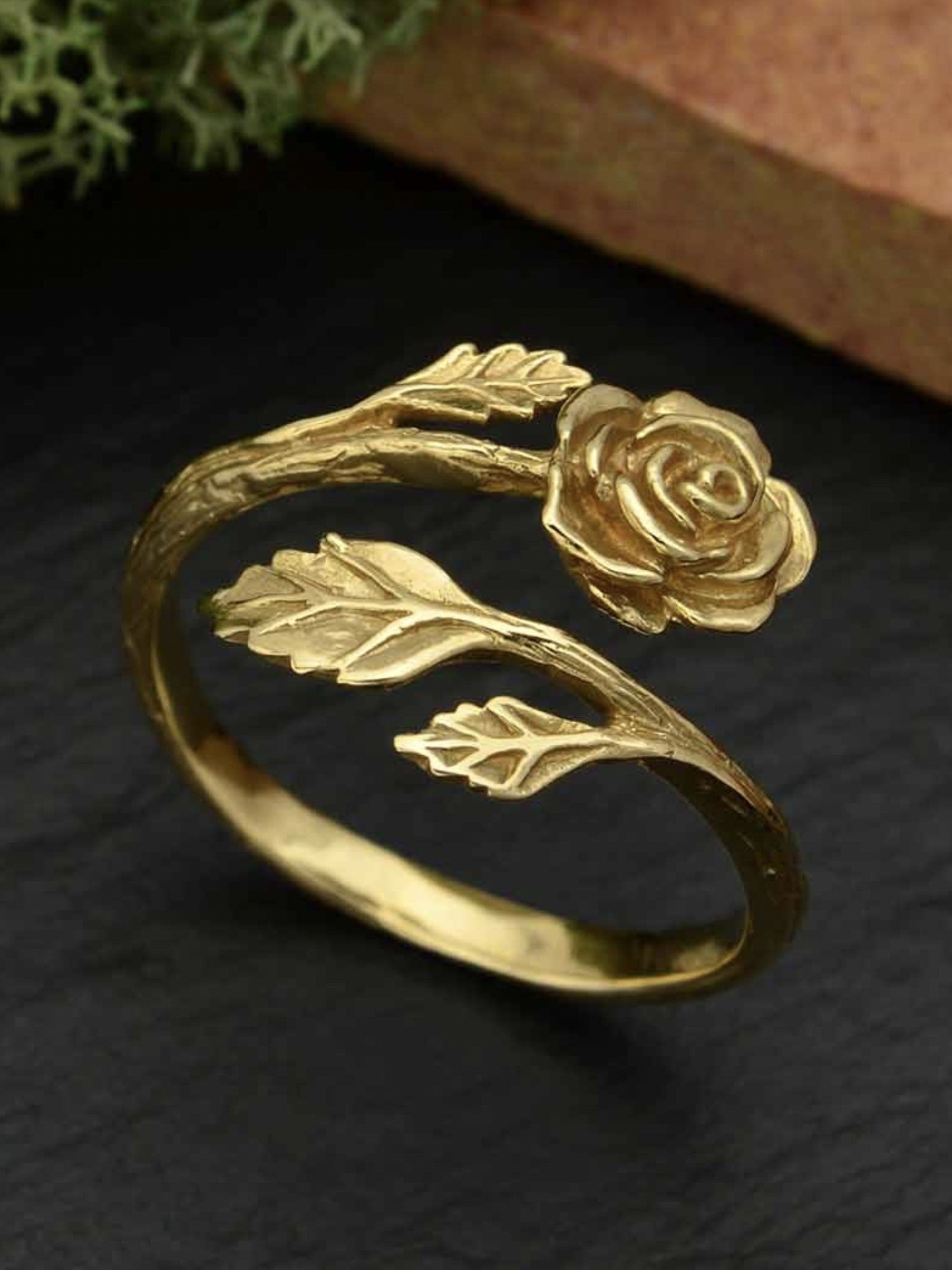 •ROSE WRAP• adjustable bronze ring