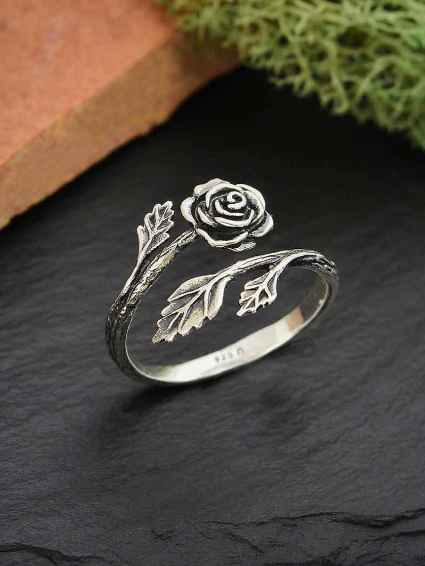 •ROSE WRAP• adjustable recycled silver ring